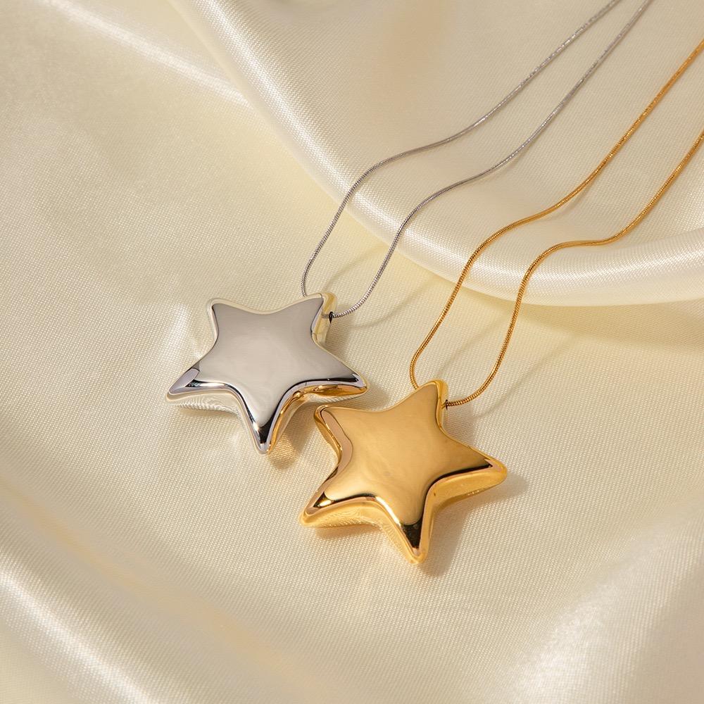 Hollow Bubble Star Pendant Necklace