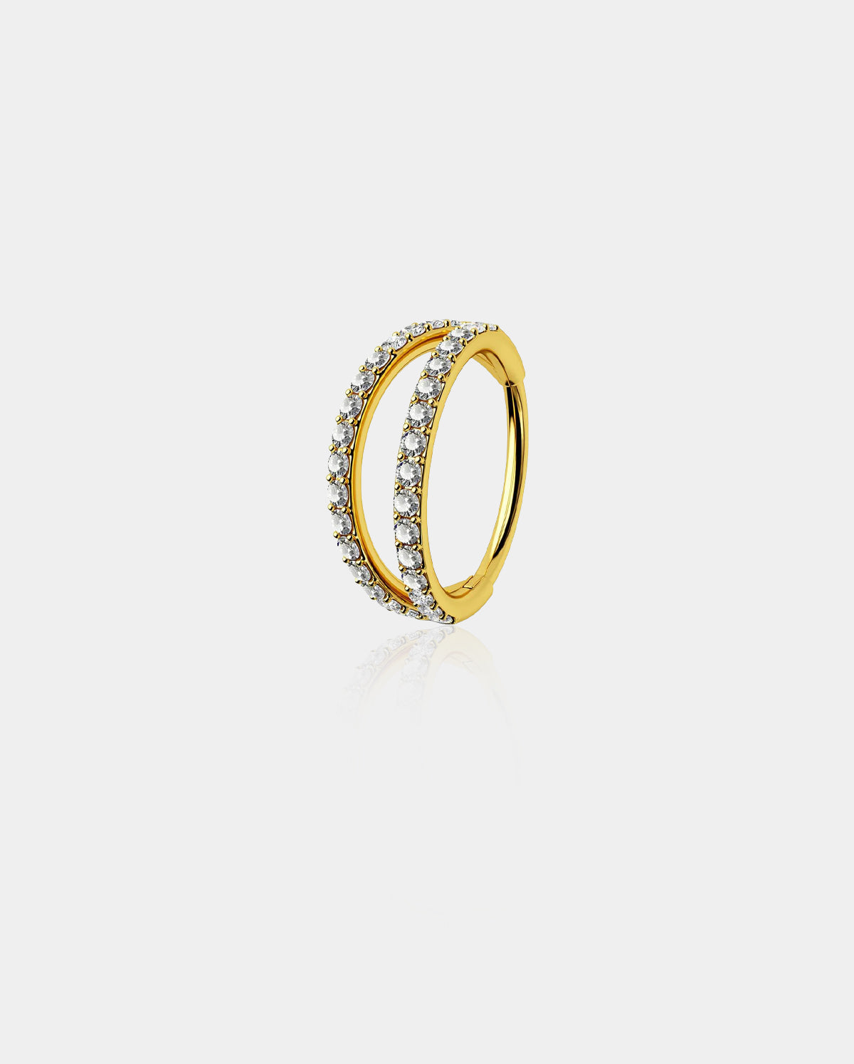 18G CZ Double Hoop Titanium Cartilage Ring