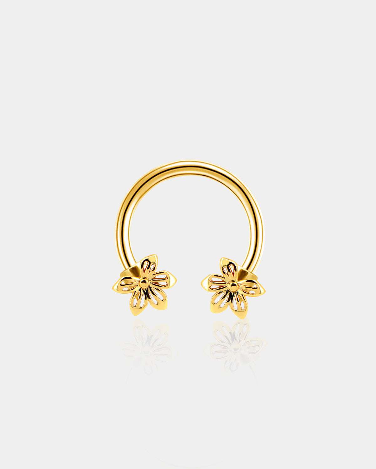 Gold Flower Horseshoe Septum Ring