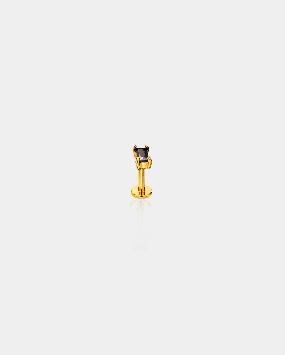 Rectangle CZ Threadless Push Pin Helix Stud