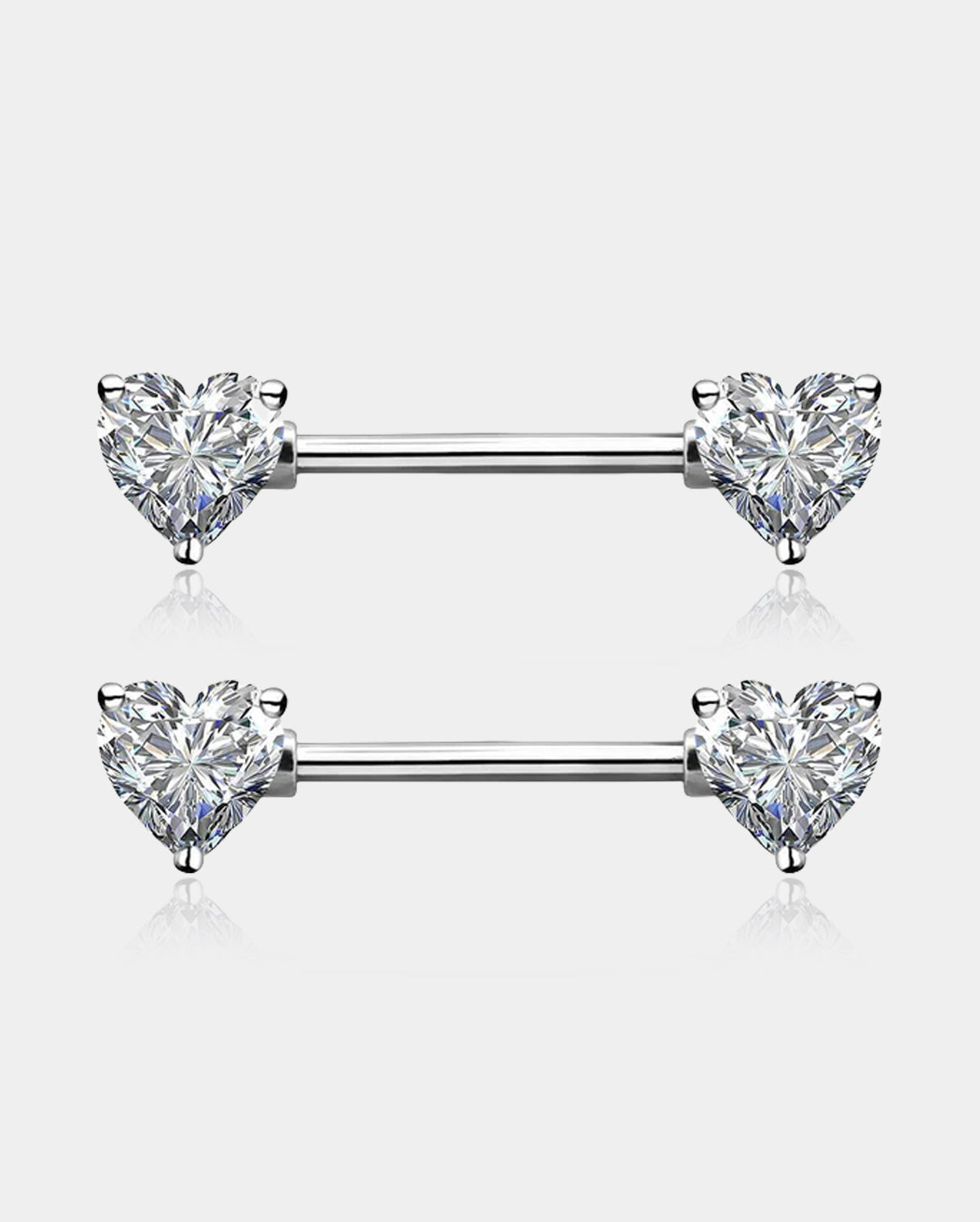 Heart CZ Titanium Nipple Jewelry