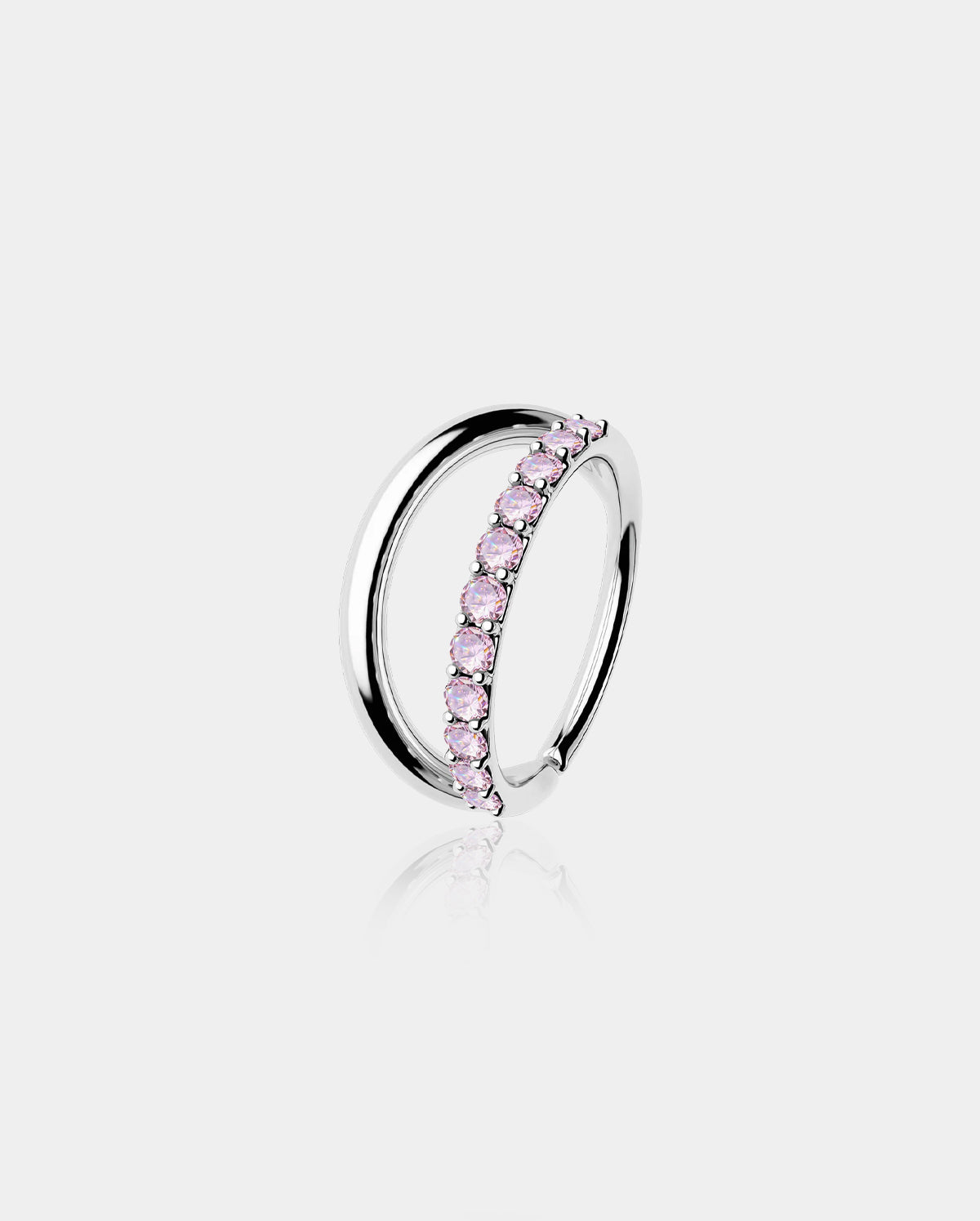 Corlorful Half CZ Double Seamless Nose Ring