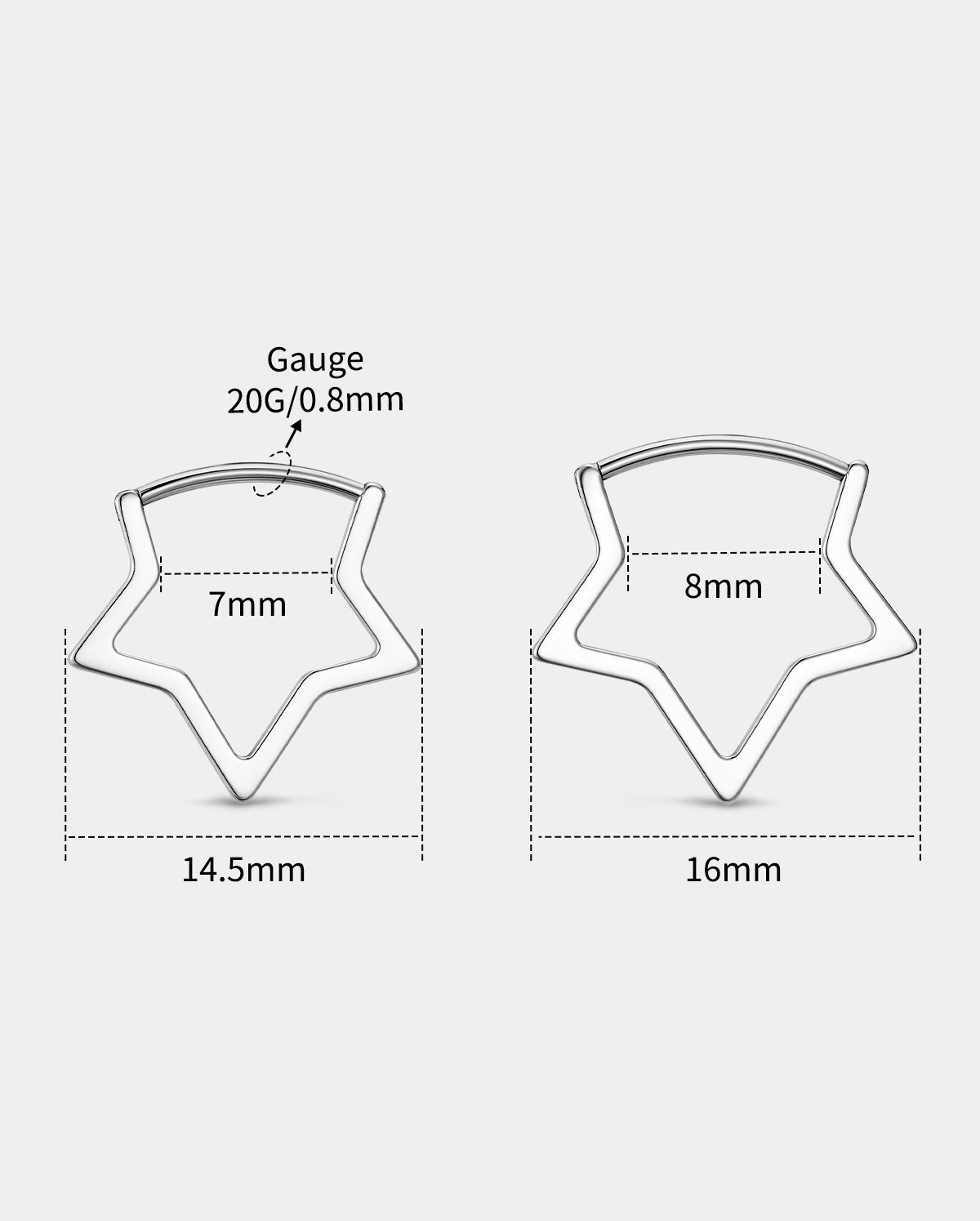 Star Clicker Titanium Nostril Ring