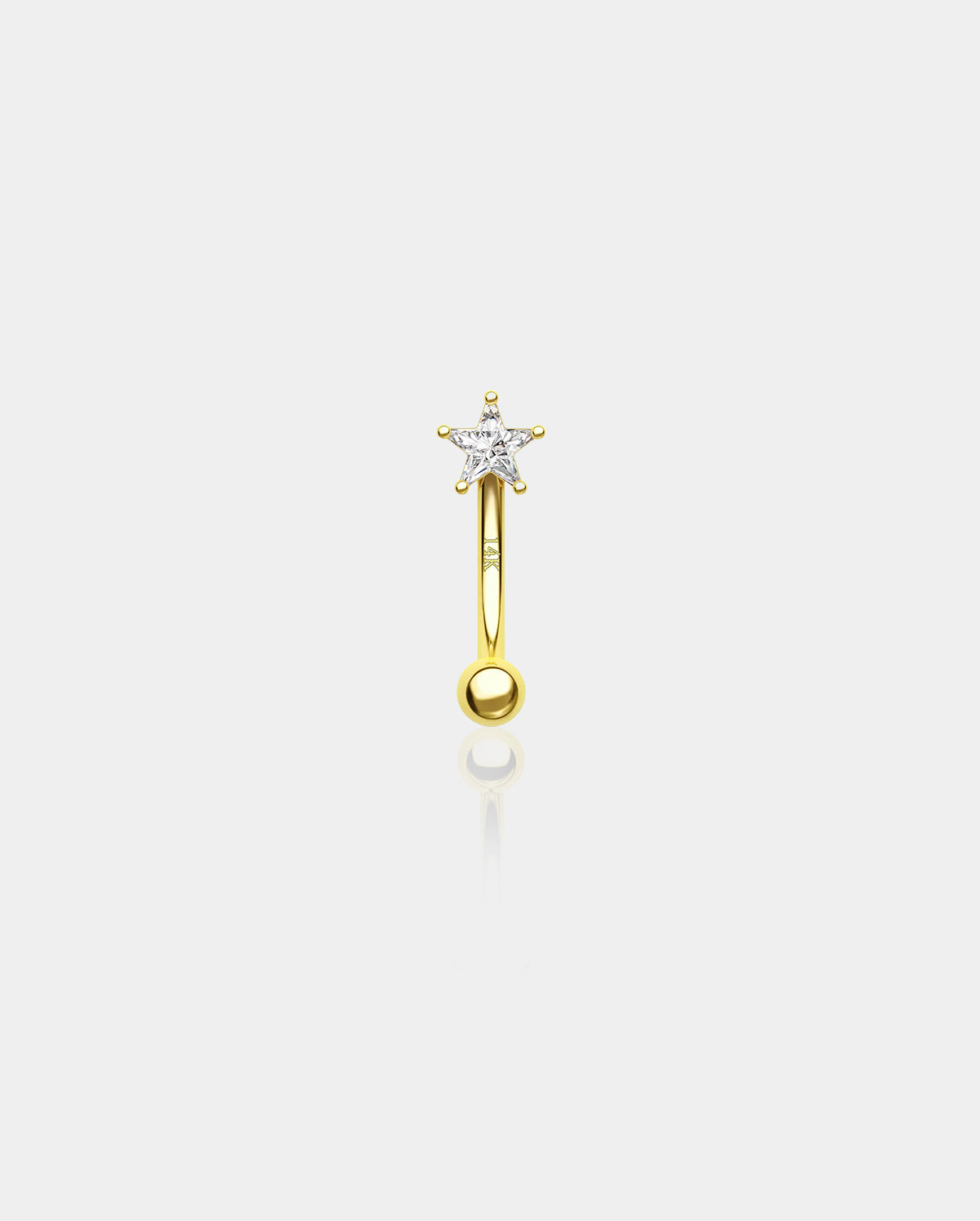 14k gold star eyebrow earrings