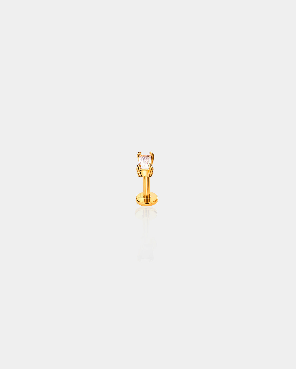 Rectangle CZ Threadless Push Pin Helix Stud