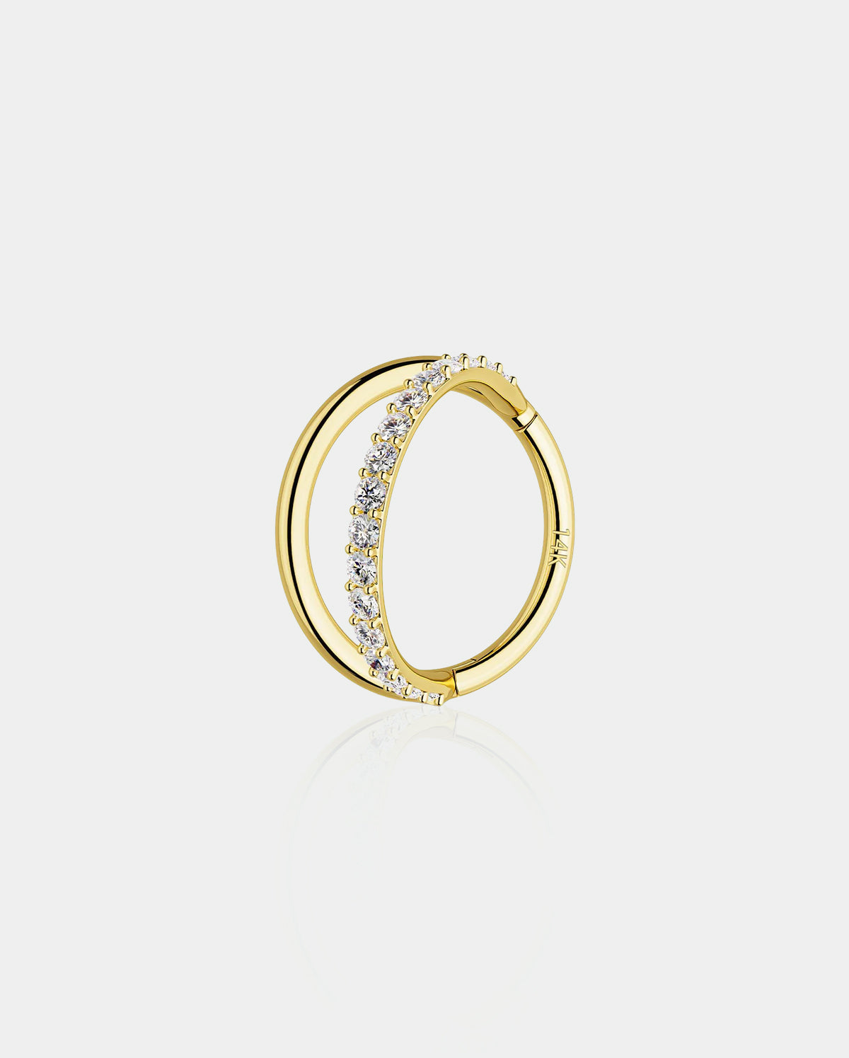 14k gold double cartilage piercing hoops