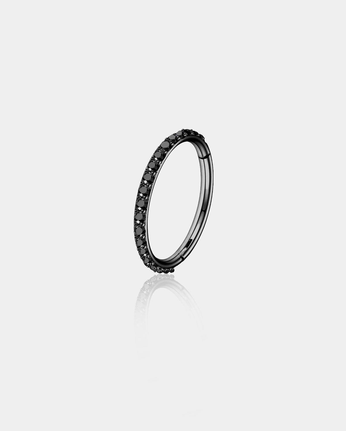 18G Black/Rainbow CZ Segment Nose Ring