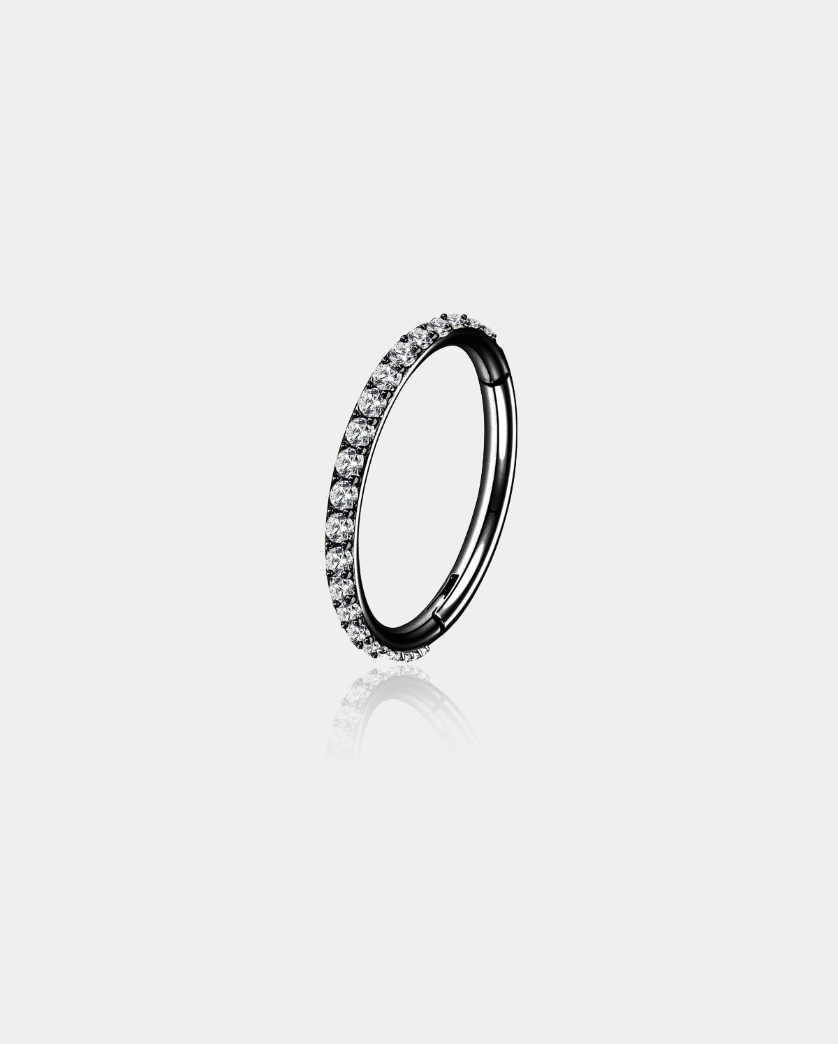 18G Black/Rainbow CZ Segment Nose Ring