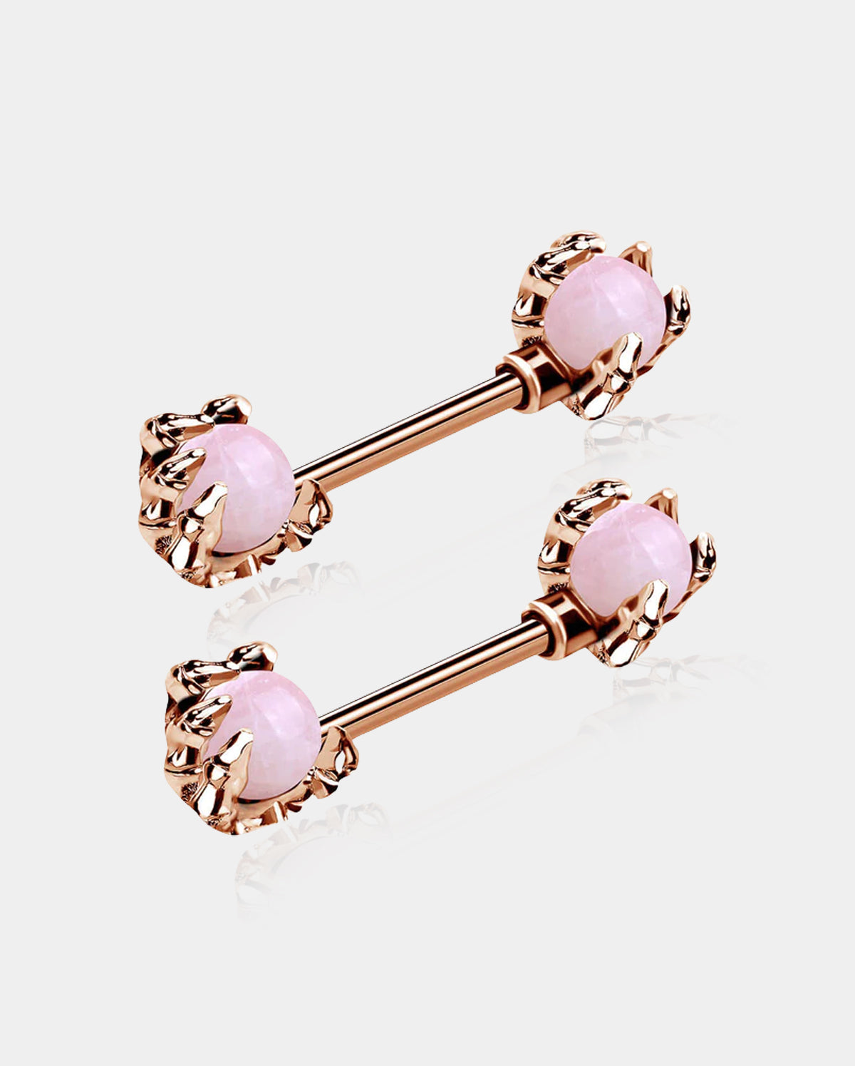 2Pcs Dragon Claws Gemstone Nipple Rings Pack