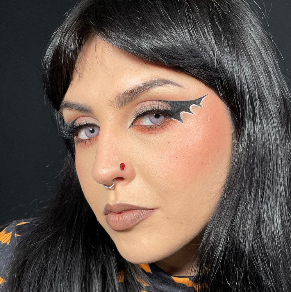 3PCS Coffin and Bat Halloween Nose Stud Set