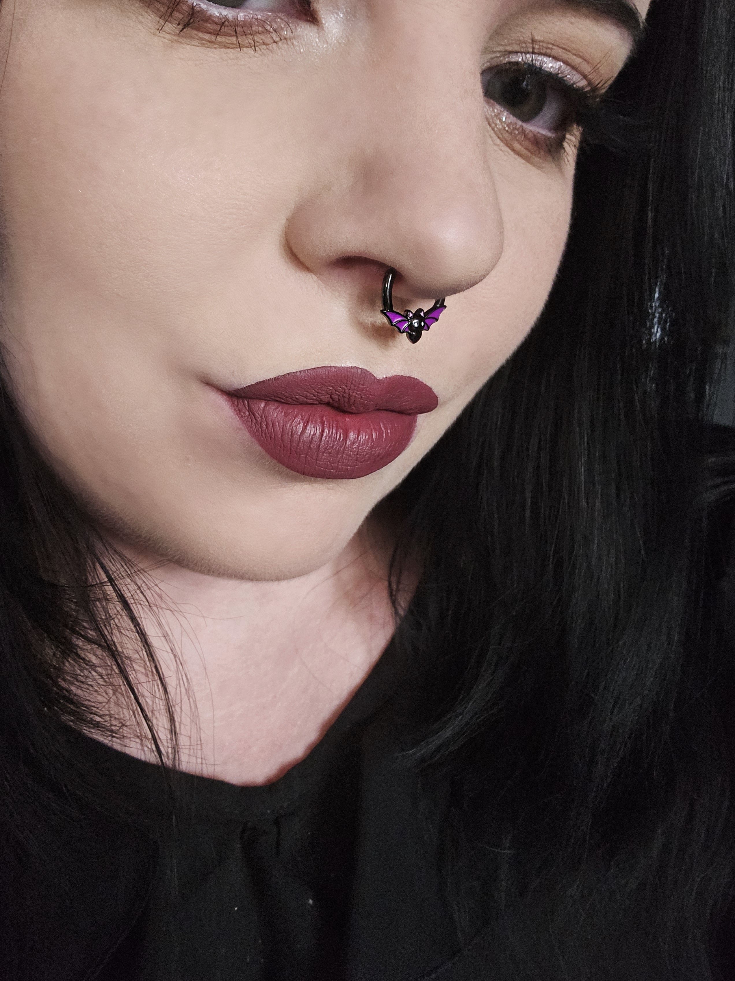 Purple Bat Halloween Segment Septum Ring
