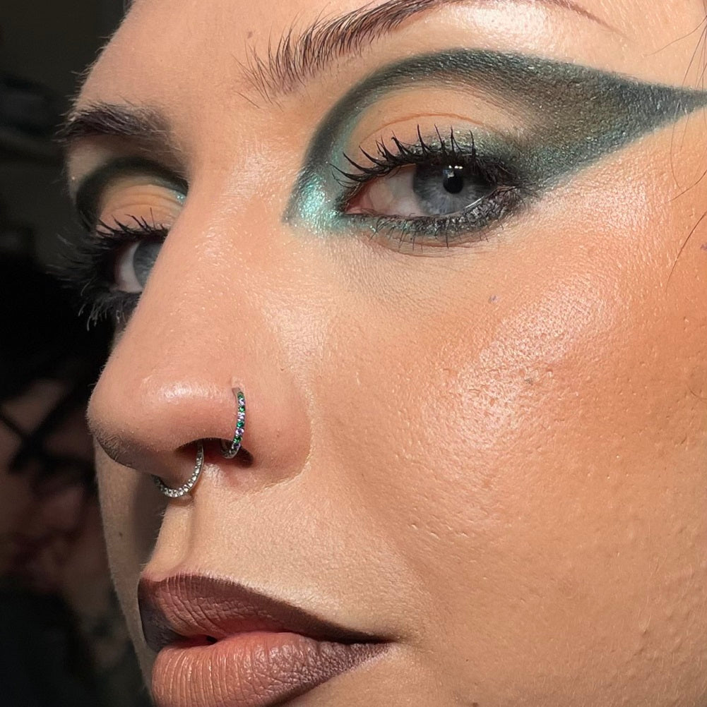 Vibrant CZ Segment Nose Hoop