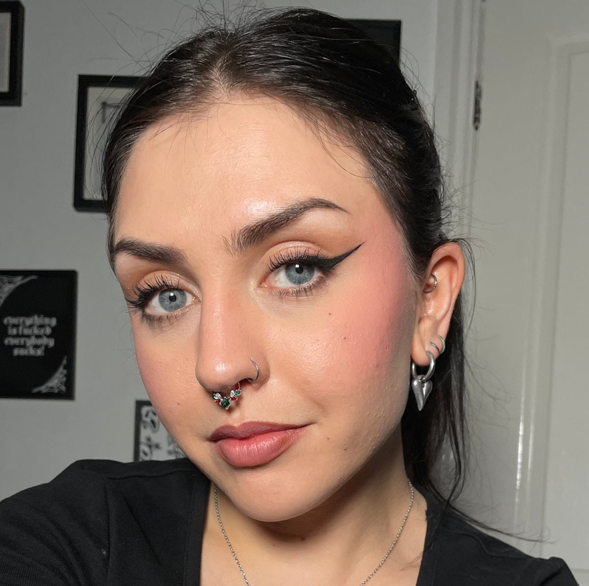 Christmas Gem Segment Septum Ring