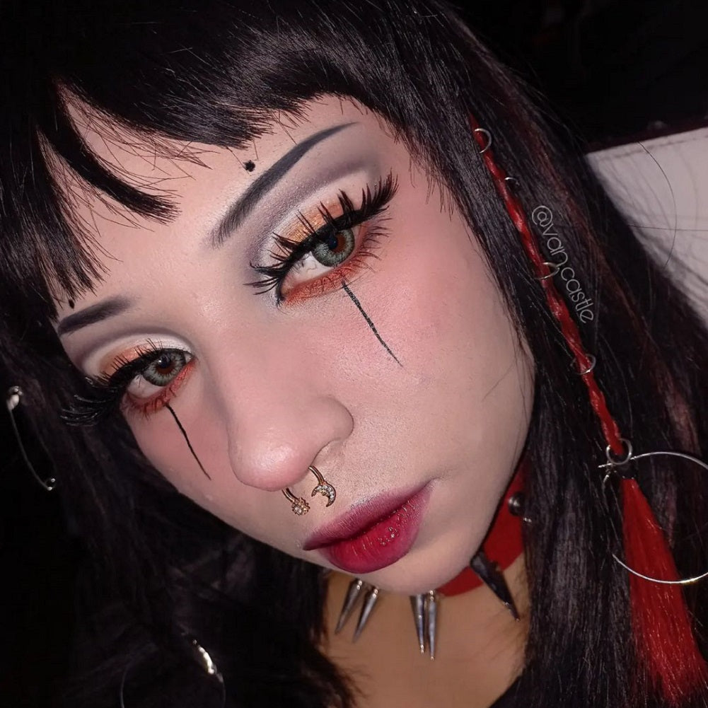 Moon Face and Sun Pendant Horseshoe Septum Ring