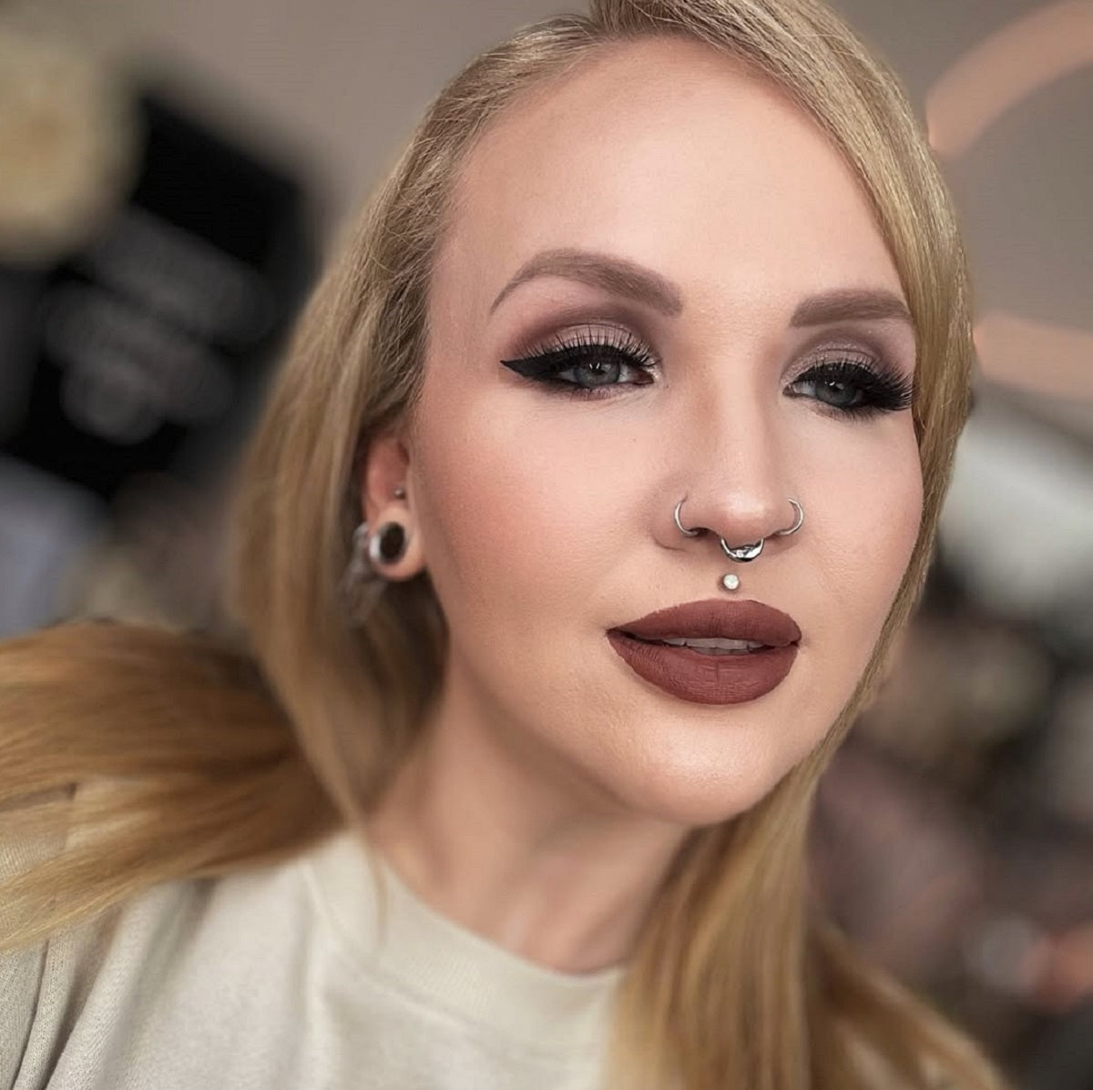 Moon Face Hinged Segment Titanium Septum Ring