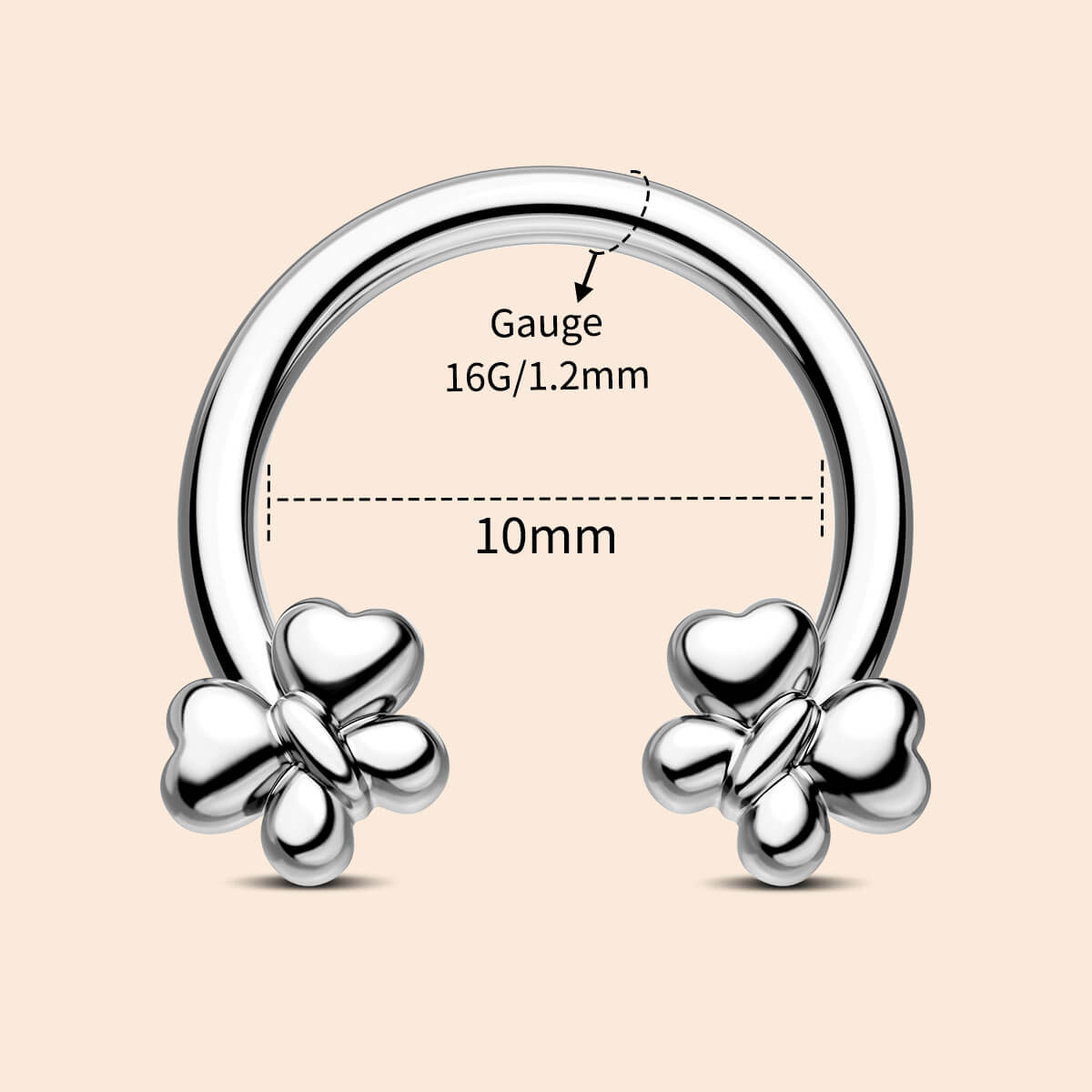 10mm butterfly septum ring