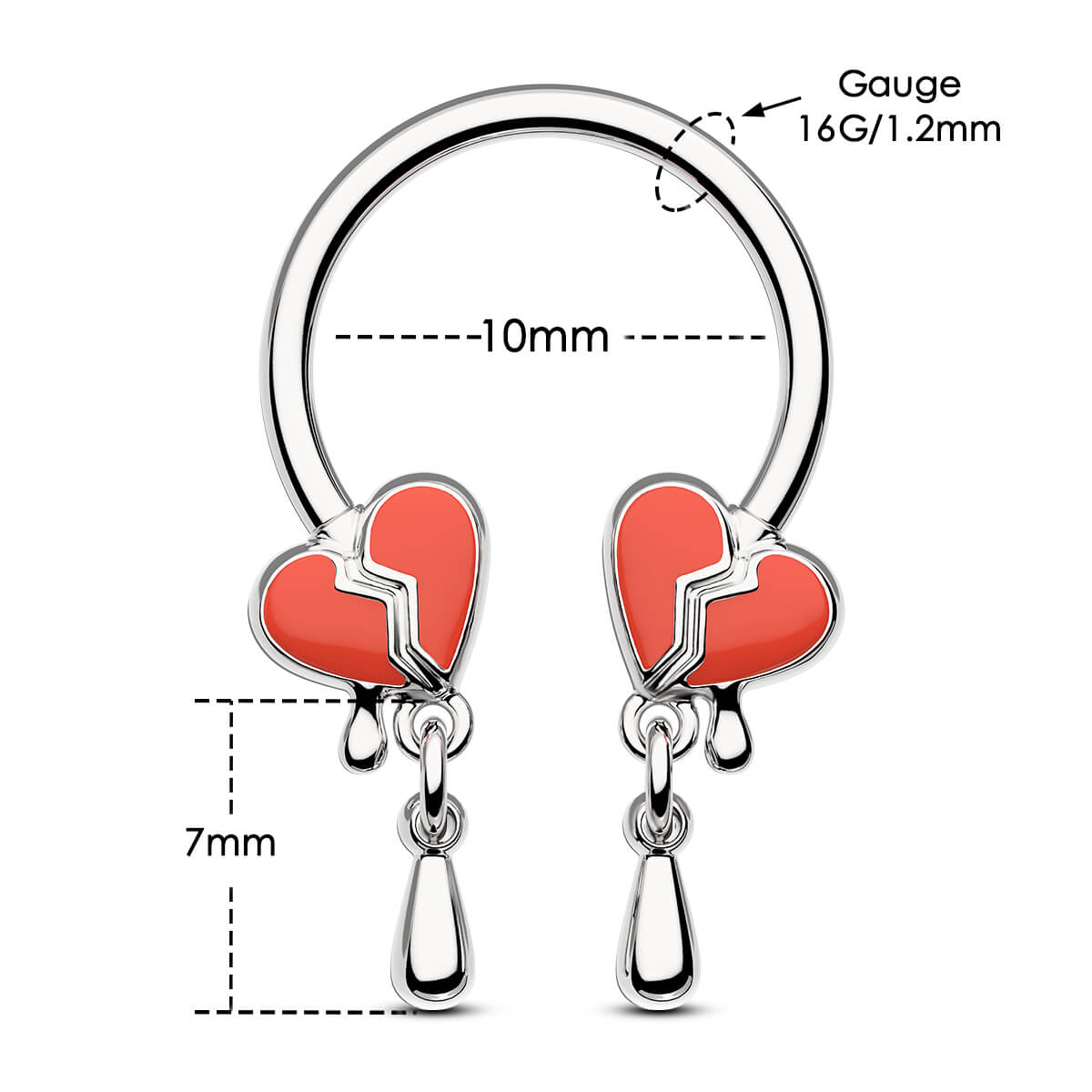 10mm dangle septum ring