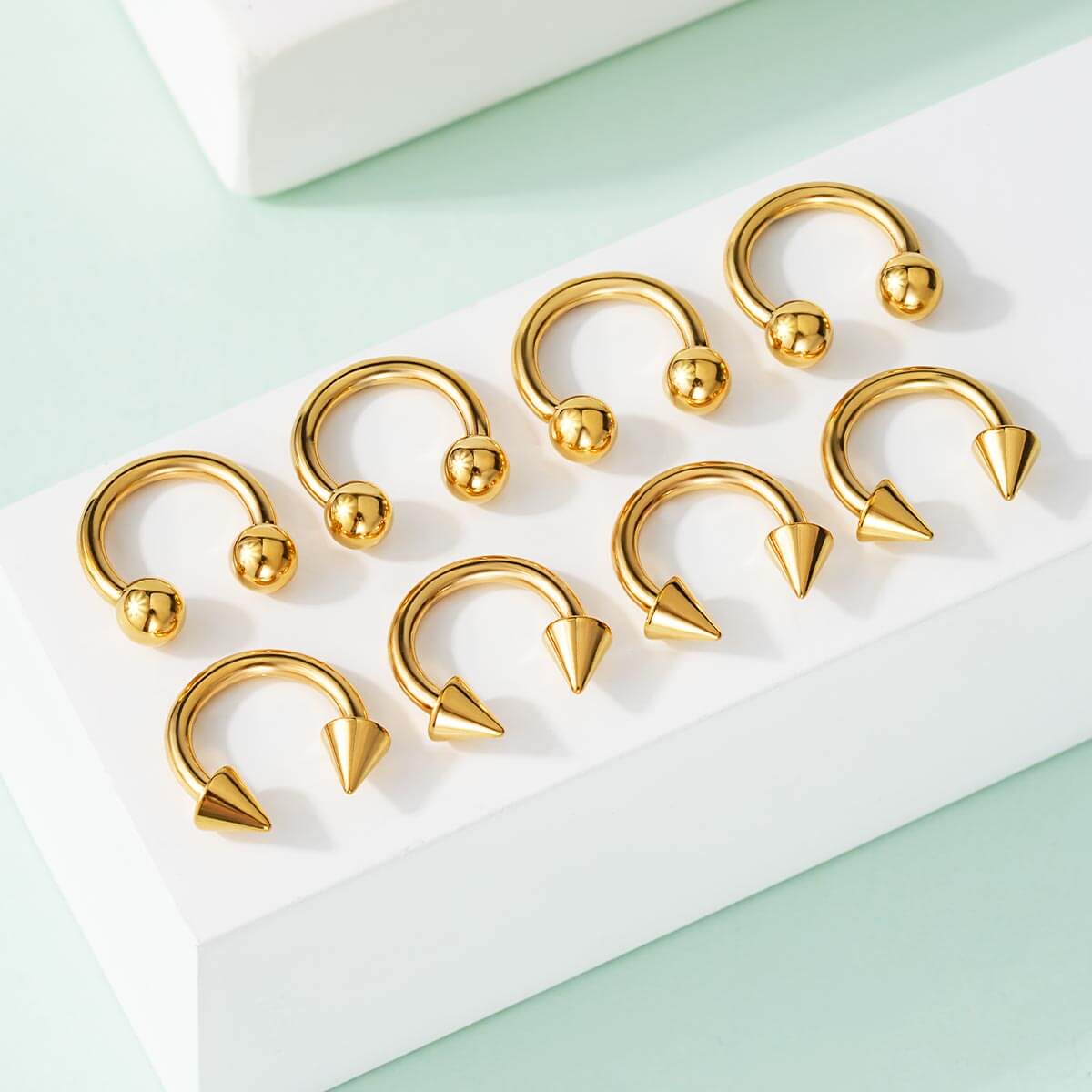 8Pcs Basic Horseshoe Septum Ring Set