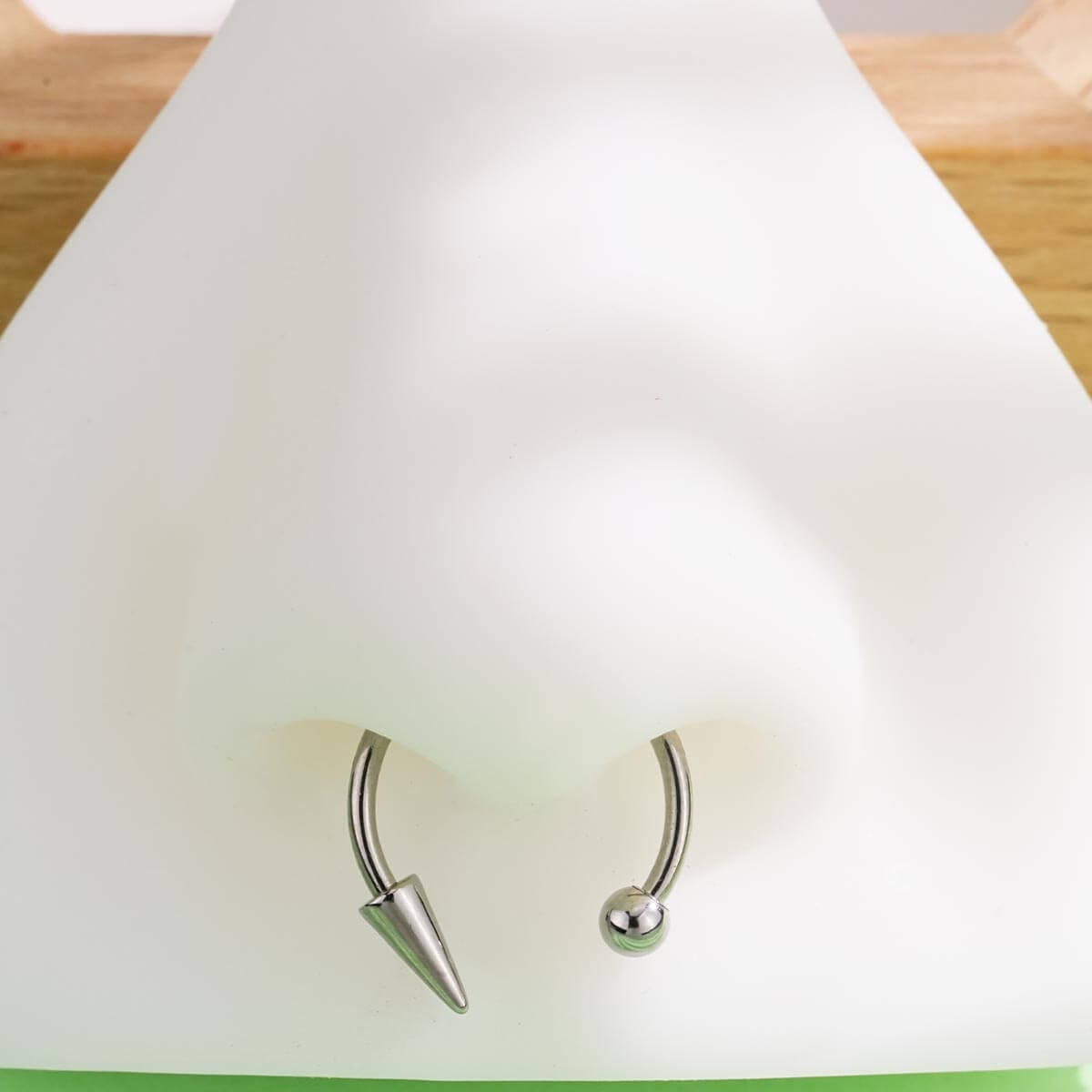 4PCS Spike and Ball Ends Horseshoe Septum Ring Set