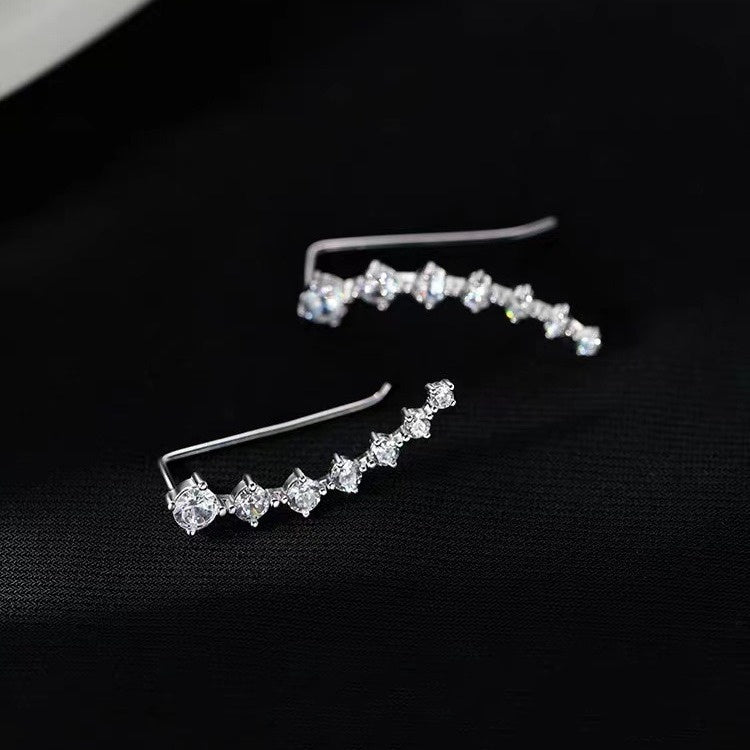 2PCS Linear CZ S925 Stud Earrings