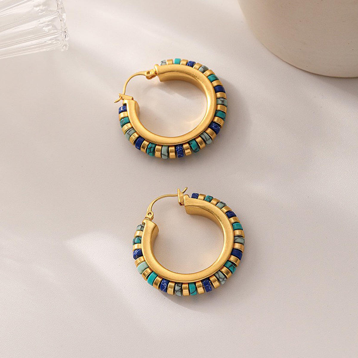 18k gold plated  Turquoise earring