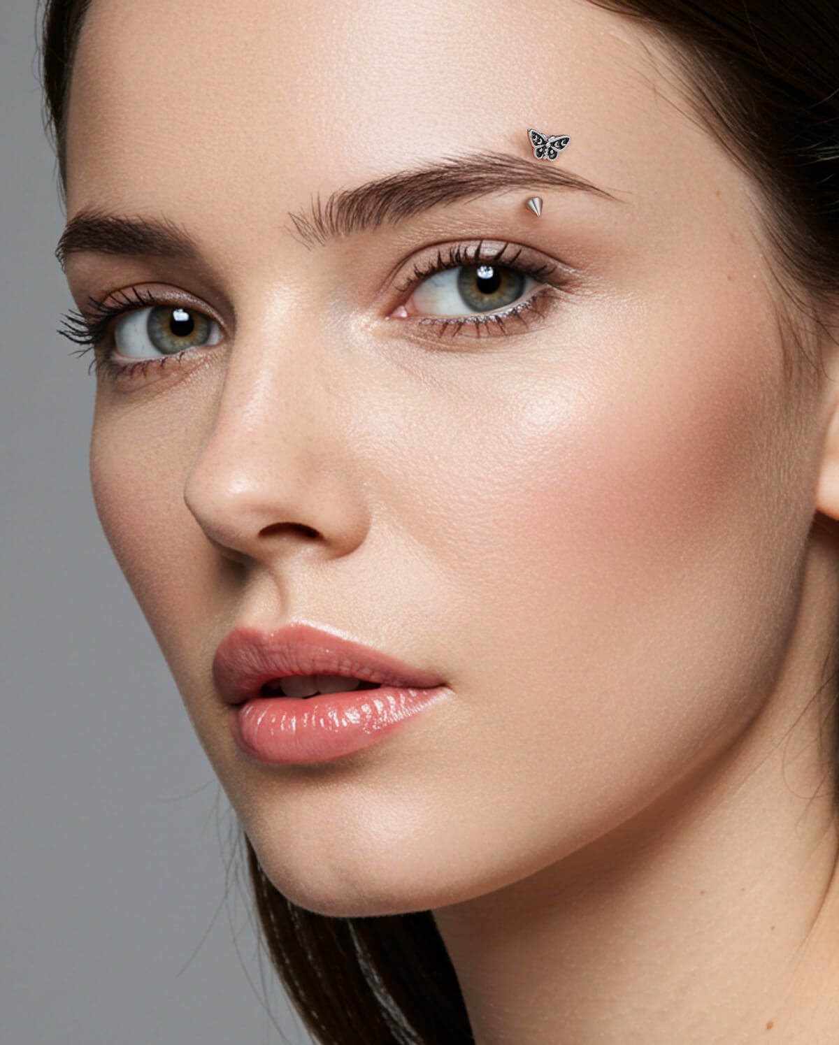 Moon Moth Rook Eyebrow Piercing
