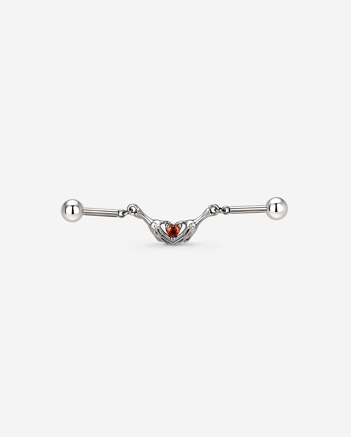 oufer Skeleton Hands Industrial Barbell