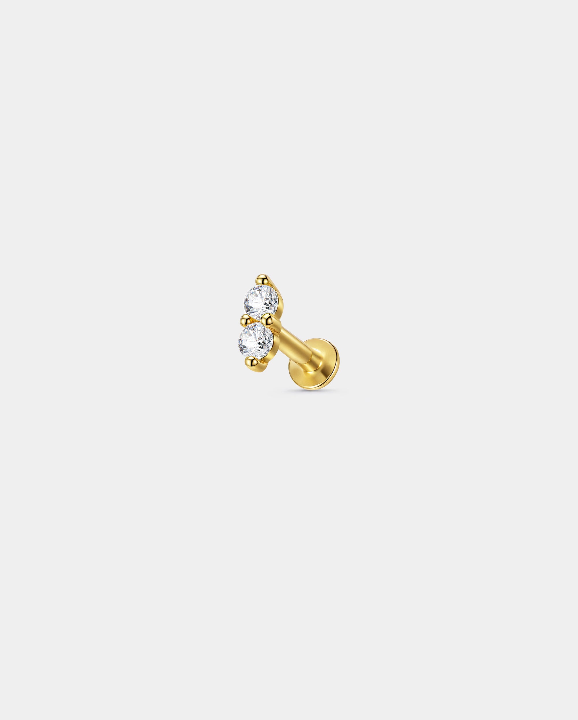 14k solid gold double moissanite studs