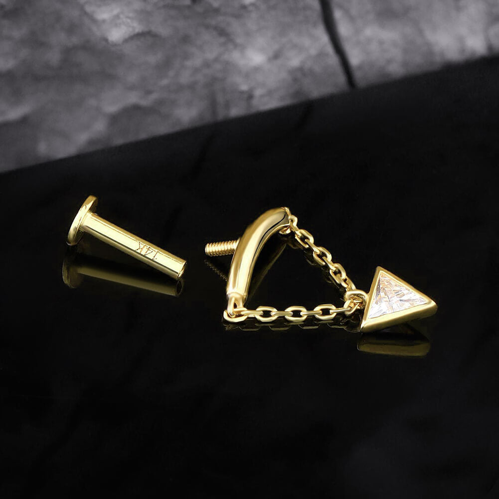 internally threaded dangle helix earrings