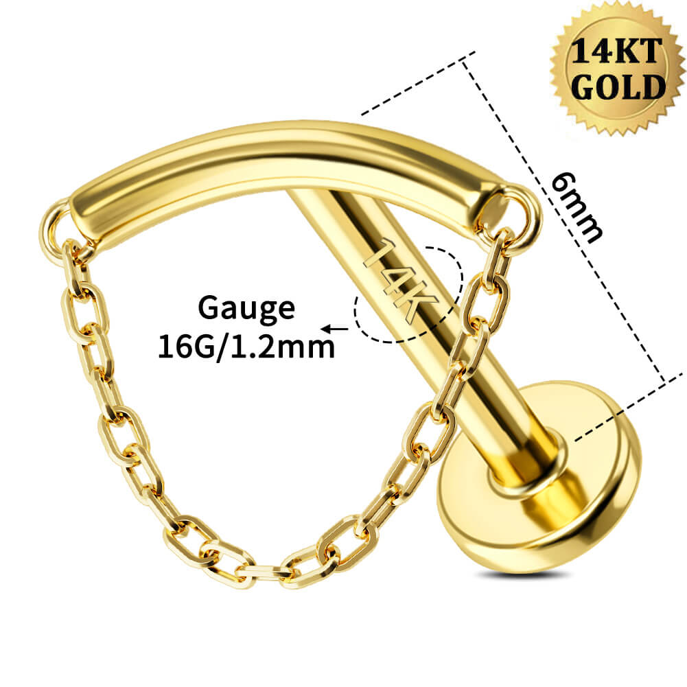 16g chain cartilage earrings