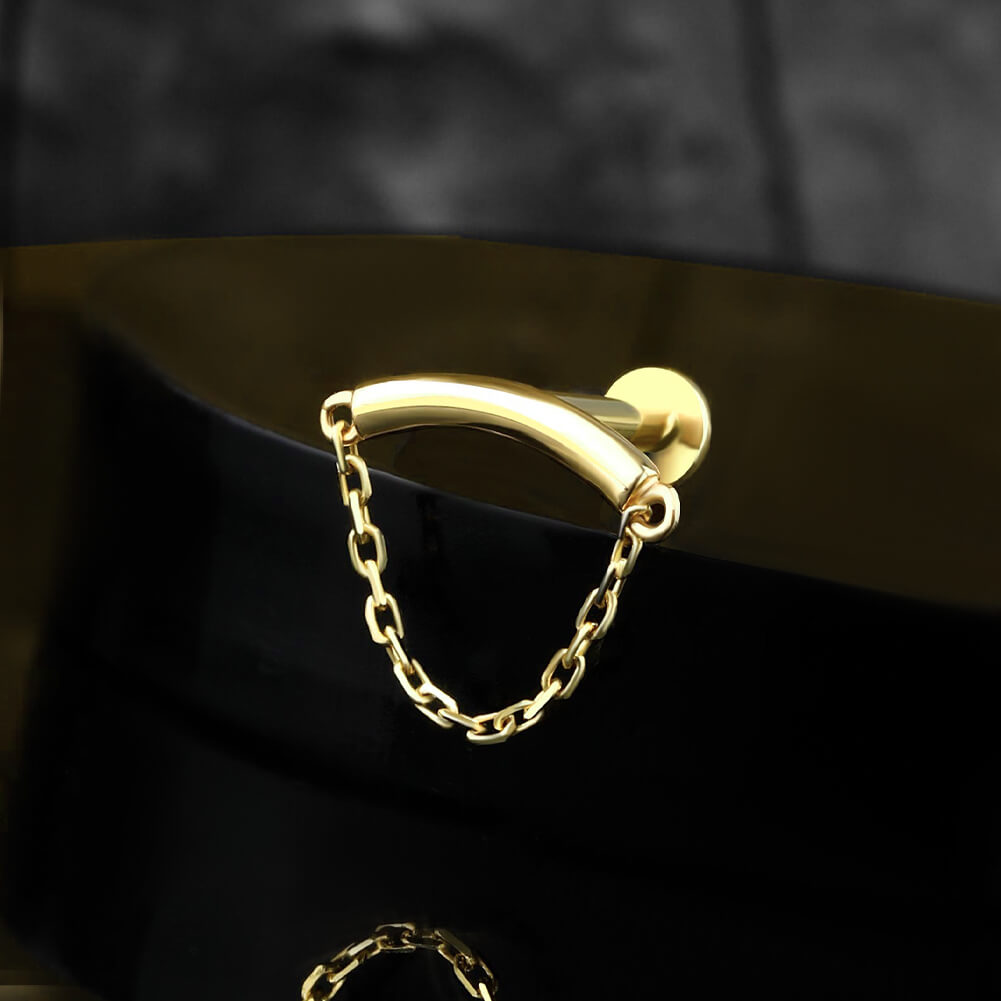 gold chain cartilage earrings