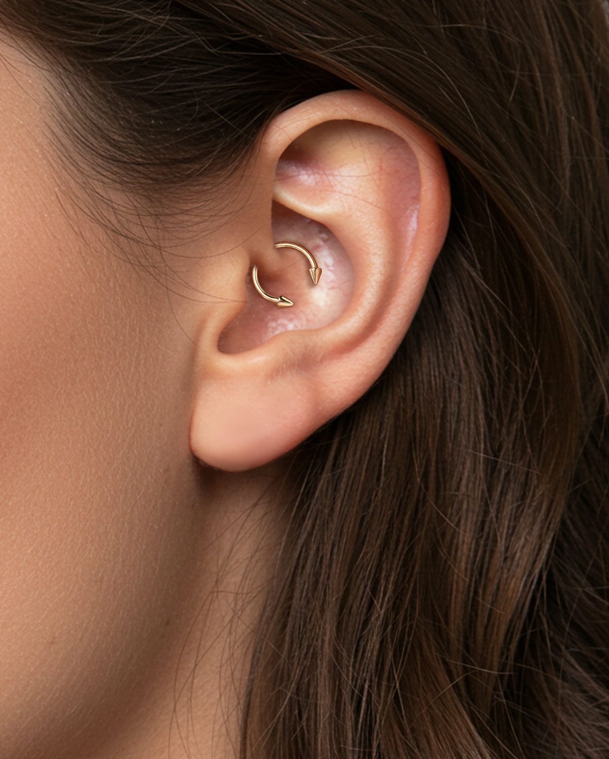 14K Oro 16G Herradura Septum Anillo Piercing Hélix