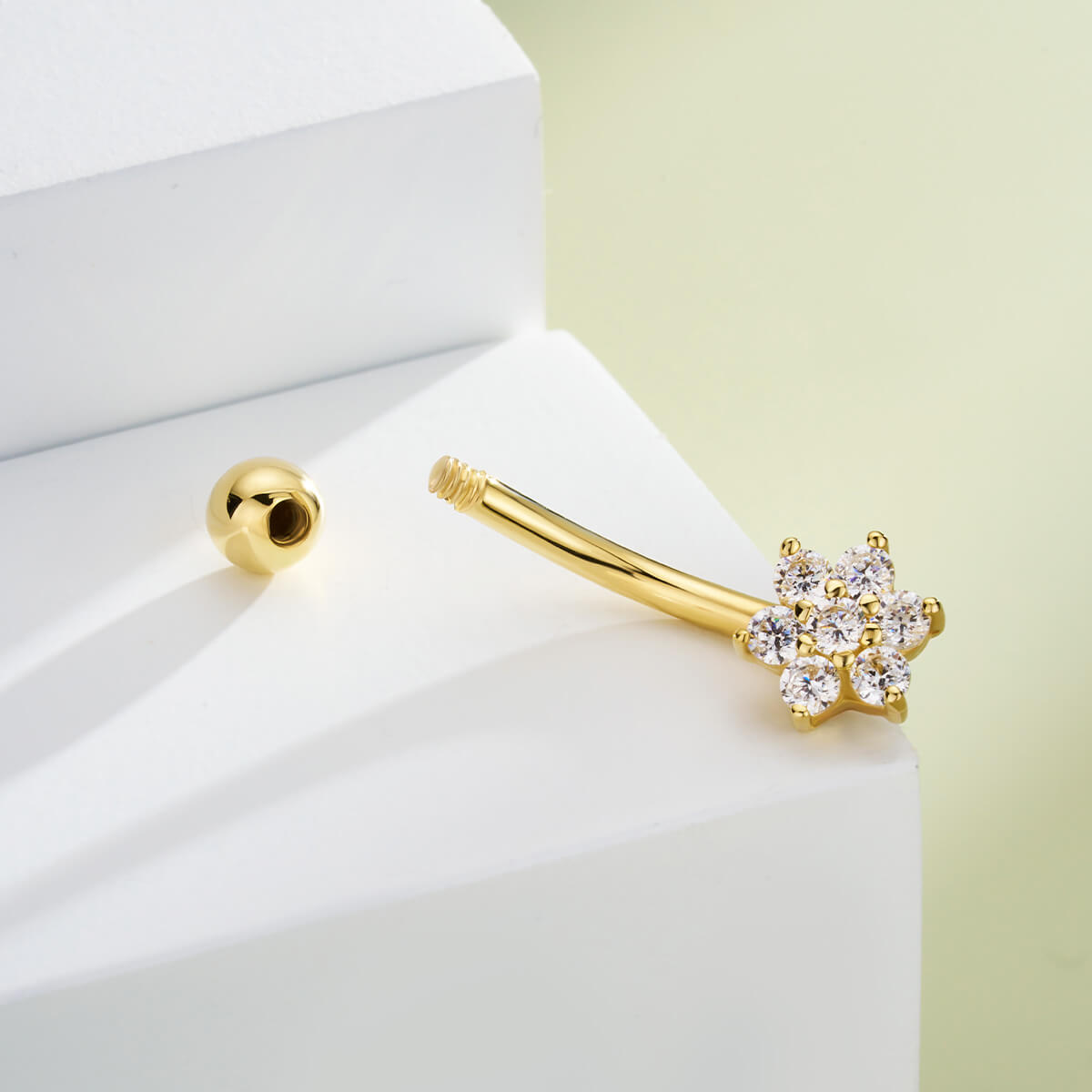 snowflake belly ring
