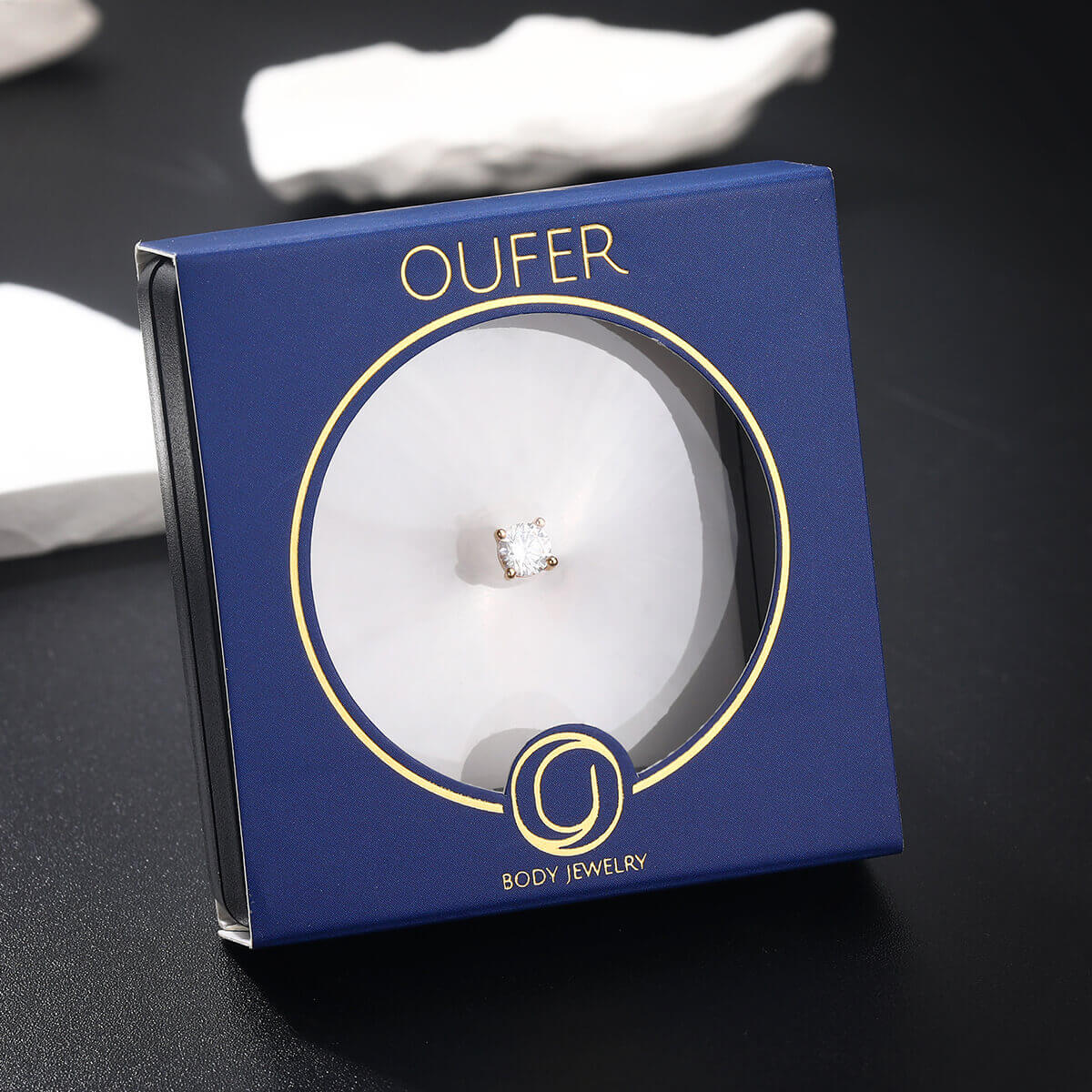 14K Gold CZ Replacement Belly Ring Ball