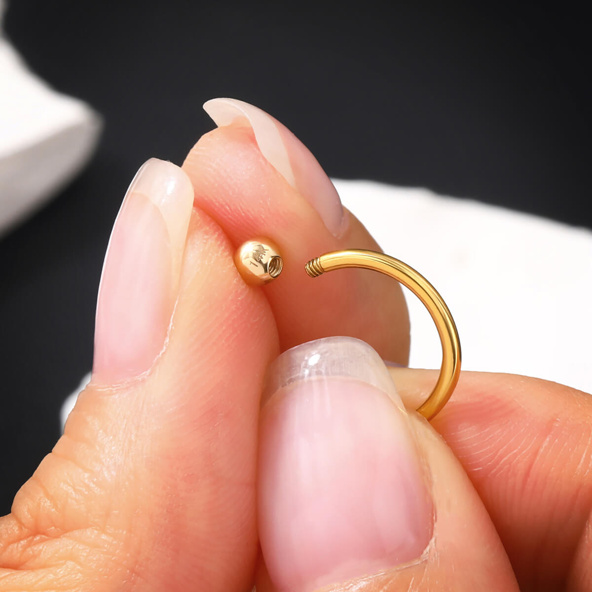 14K Gold Septum Ring Replacement Ball