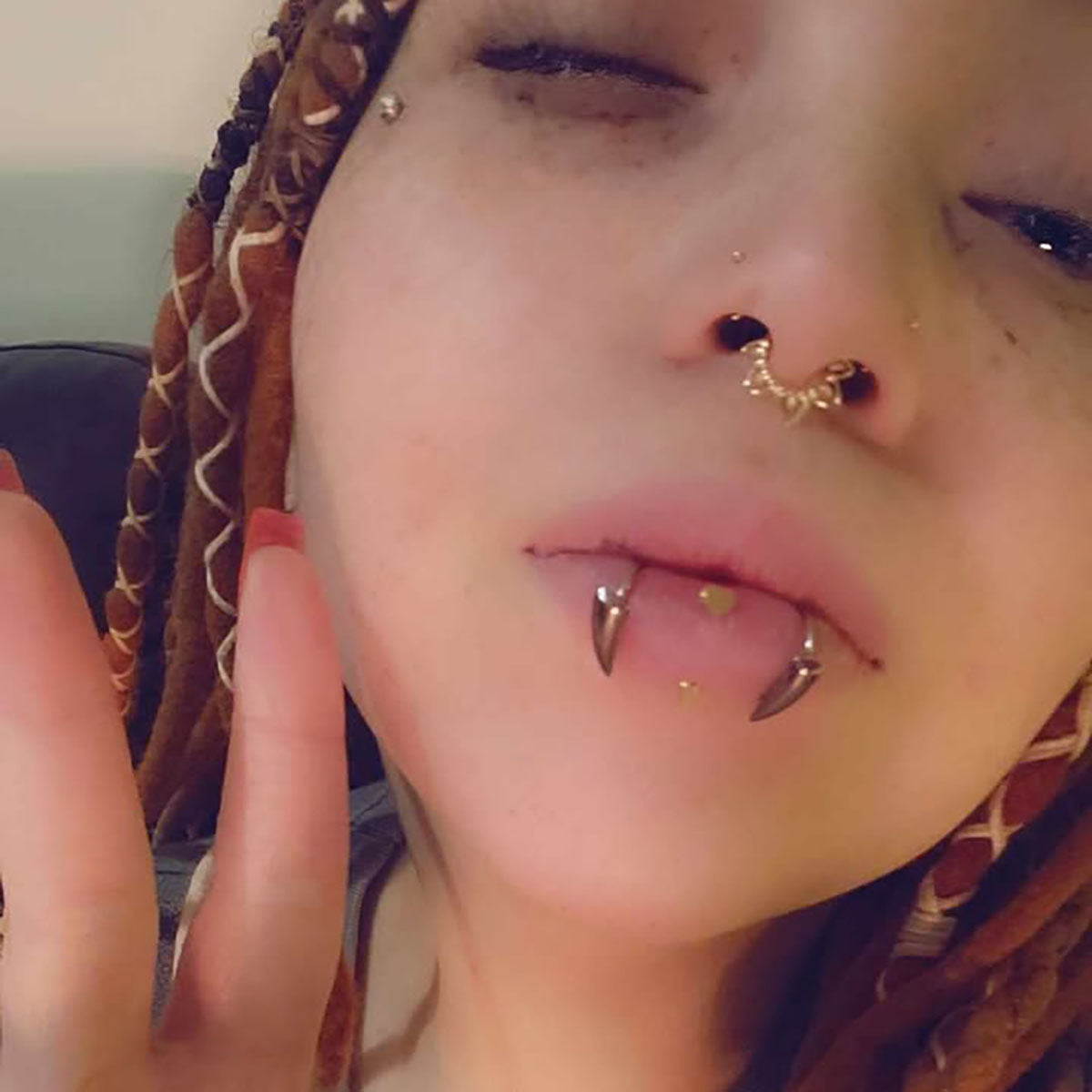 14K Gold Lotus Flower Segment Septum Ring