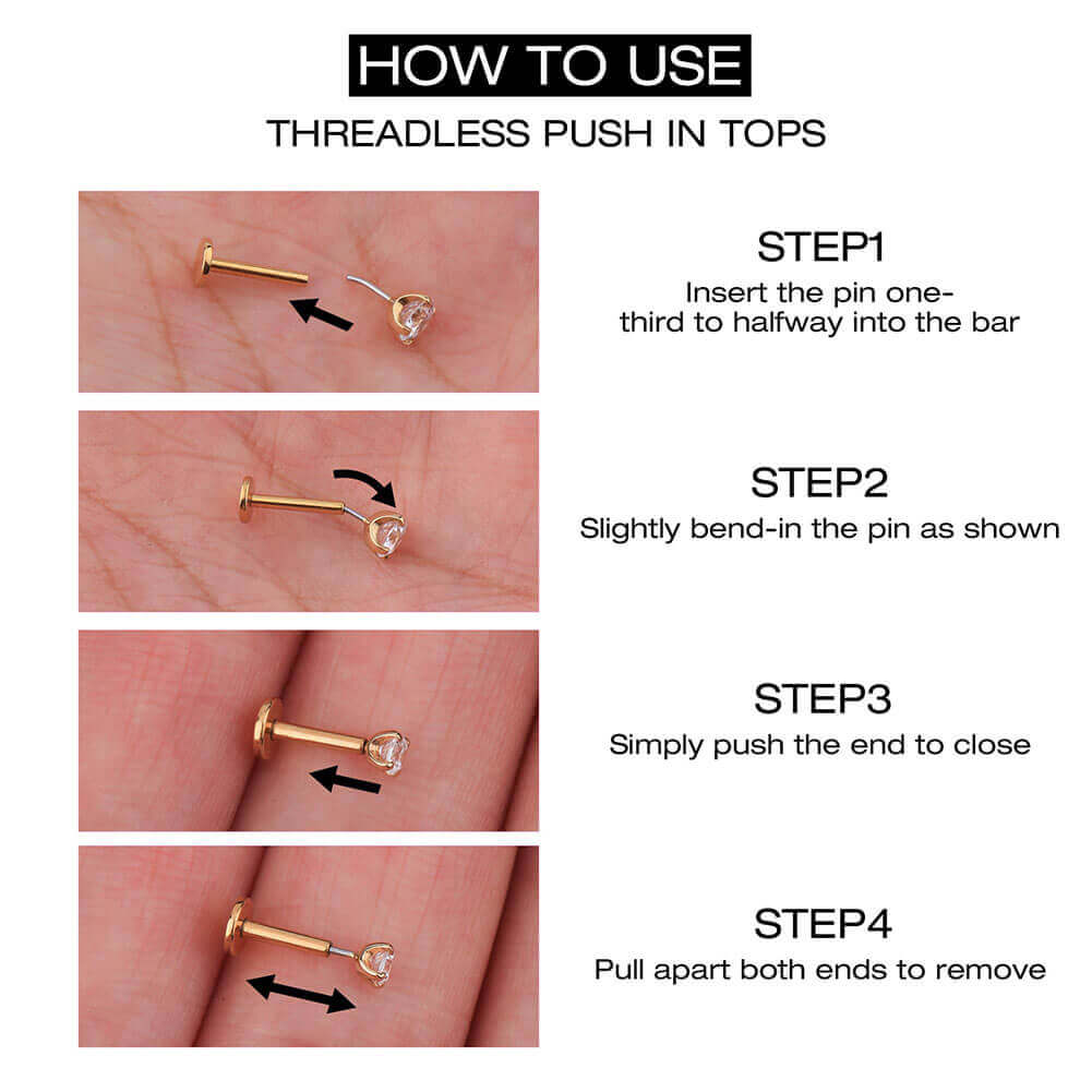 14K Gold Shinny Star Threadless Nose Stud