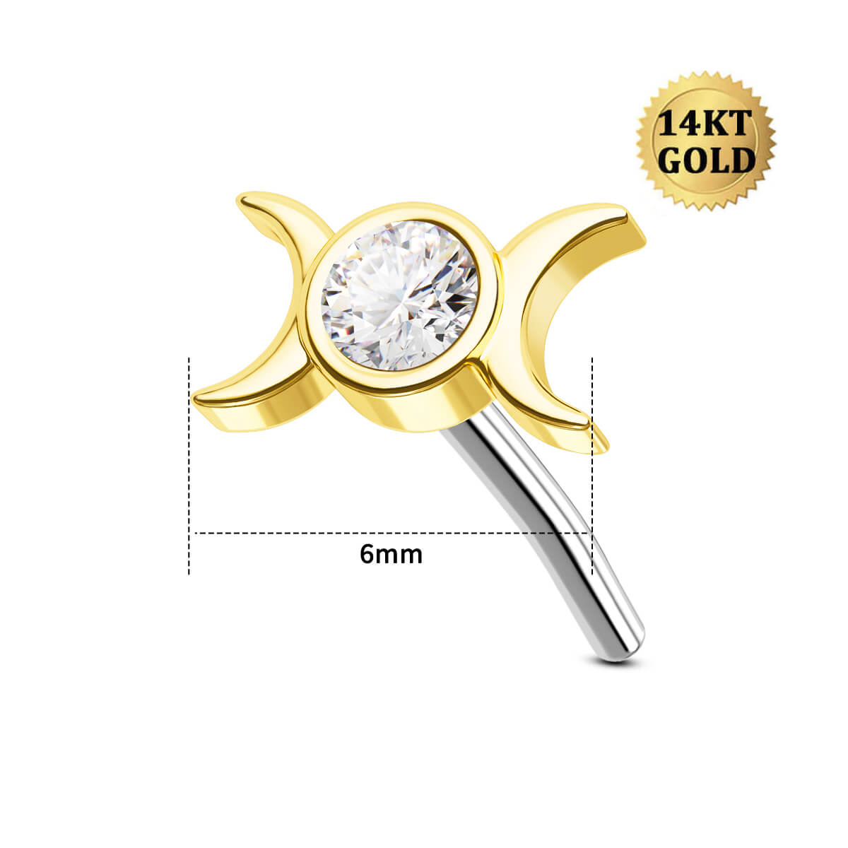 6mm top nose stud