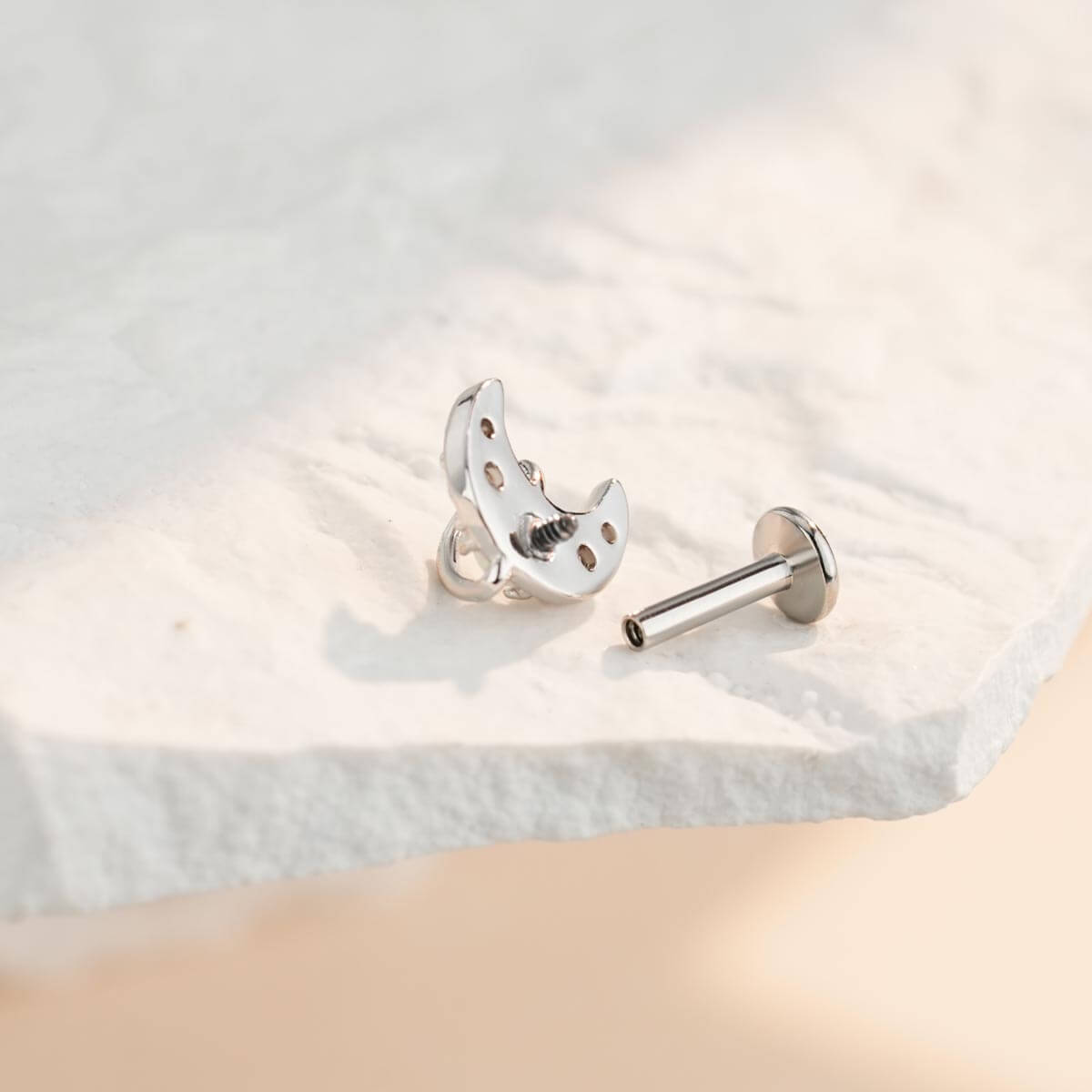 Opal Moon Internally Threaded Helix Stud