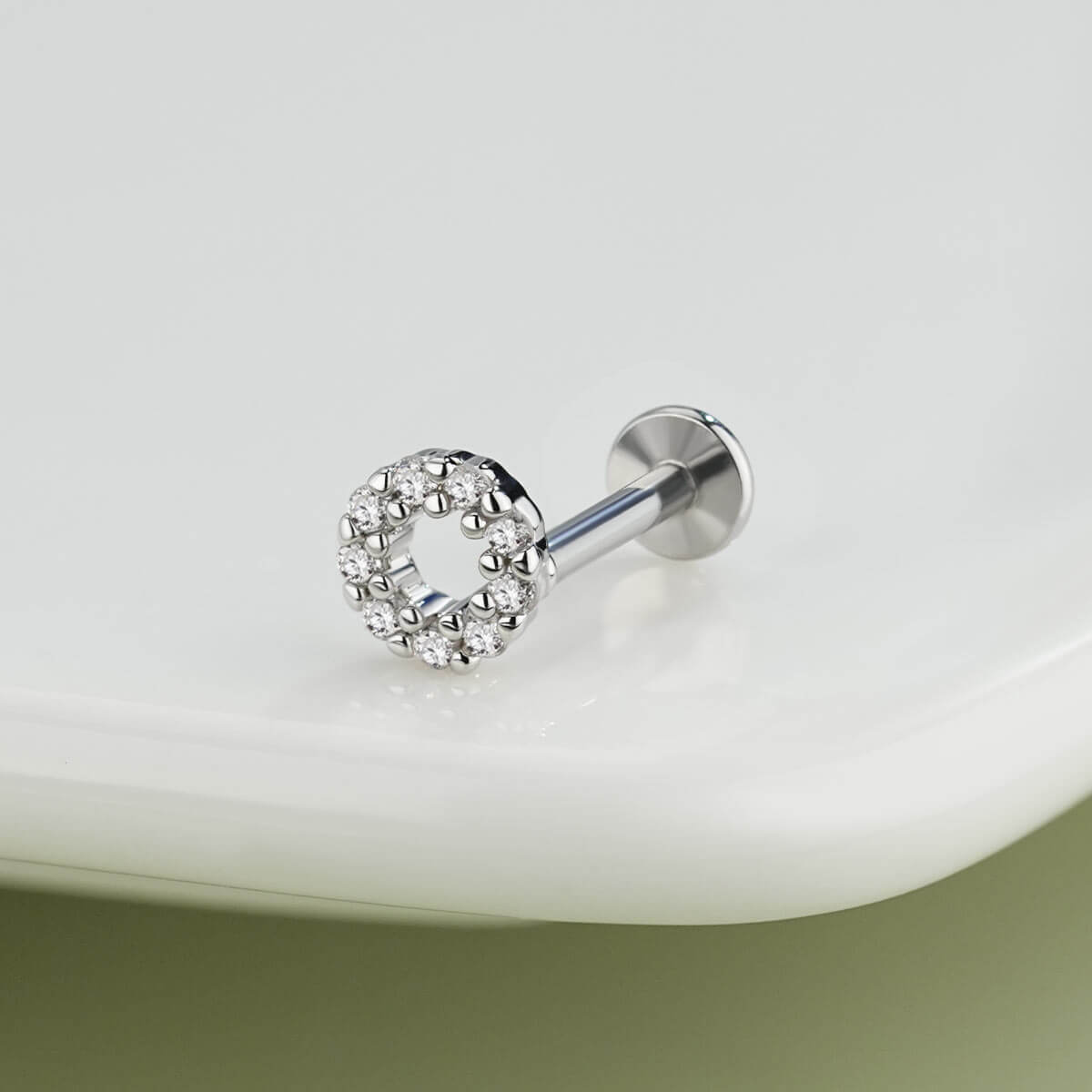CZ Internally Threaded Helix Stud