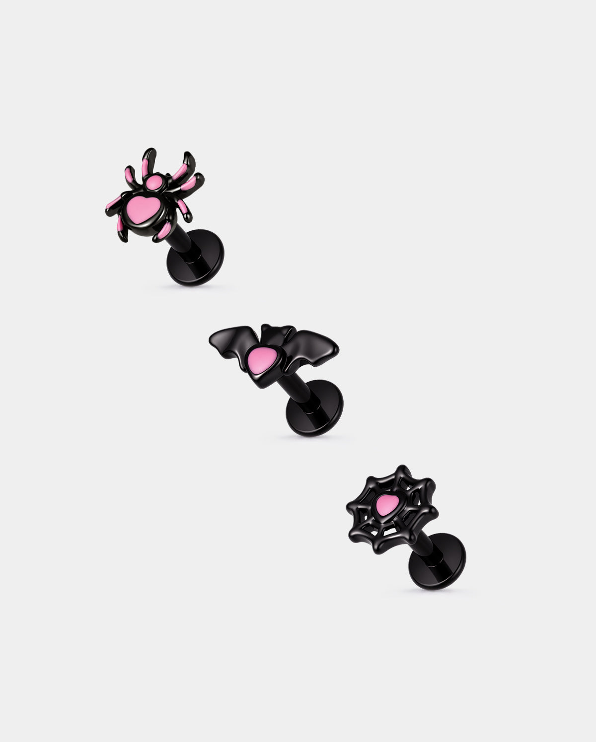 16G ataúd negro labio anillo 8mm labio Stud