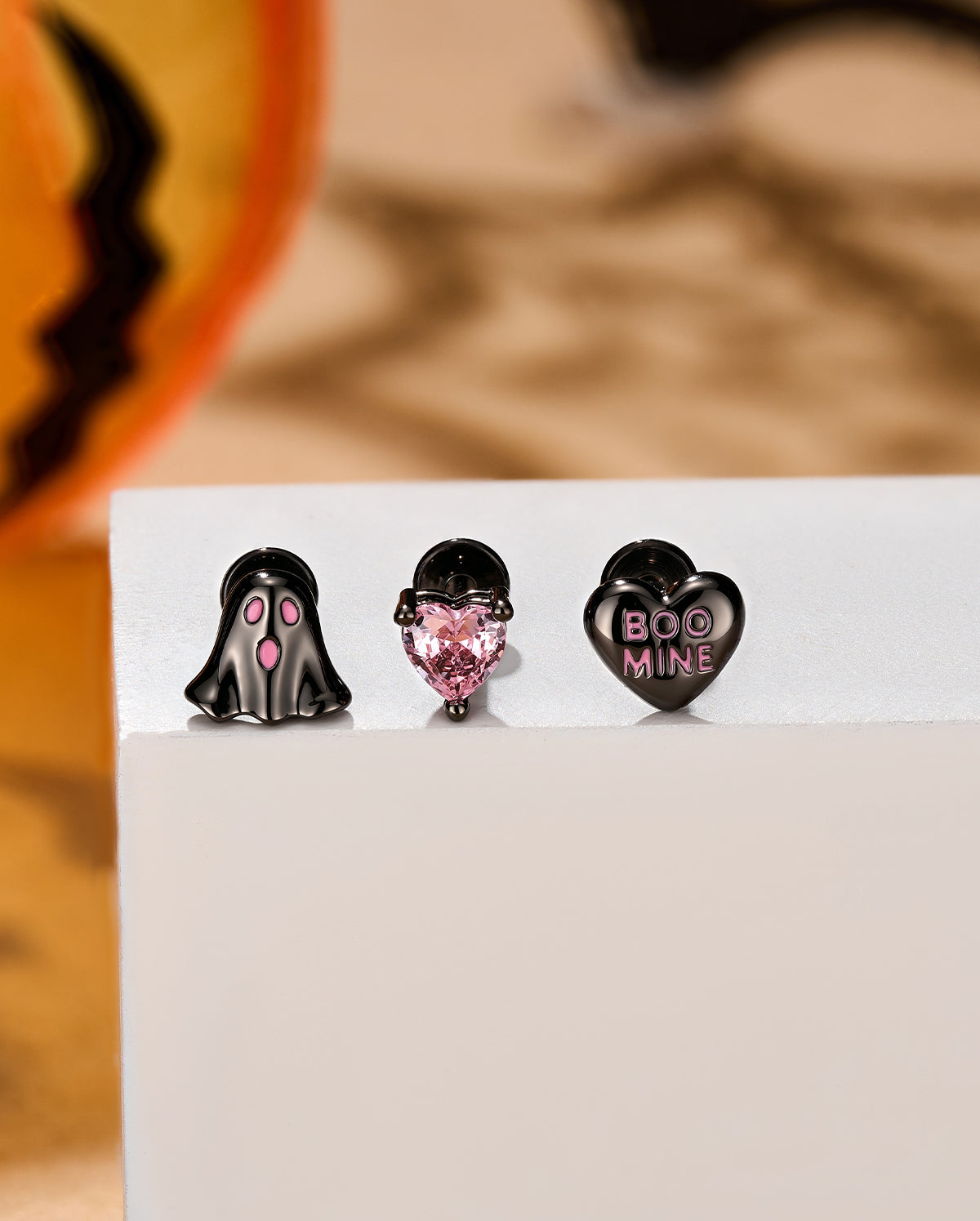 16G ataúd negro labio anillo 8mm labio Stud