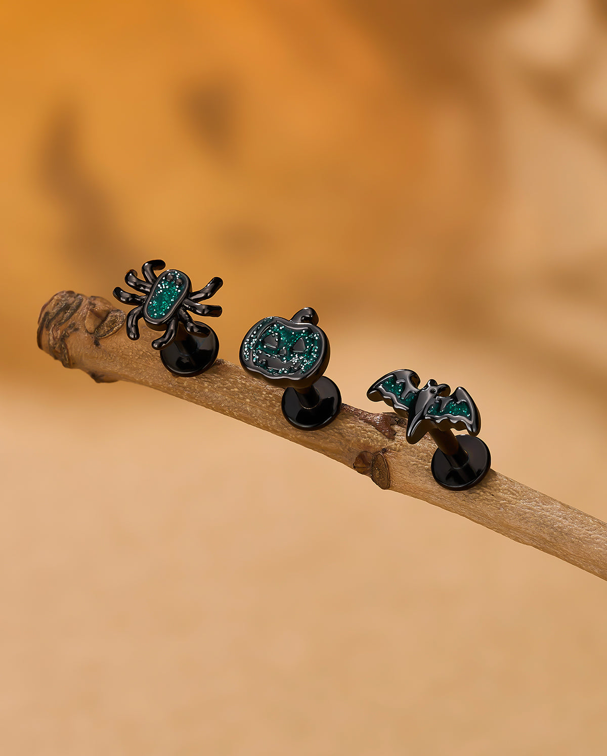 16G ataúd negro labio anillo 8mm labio Stud