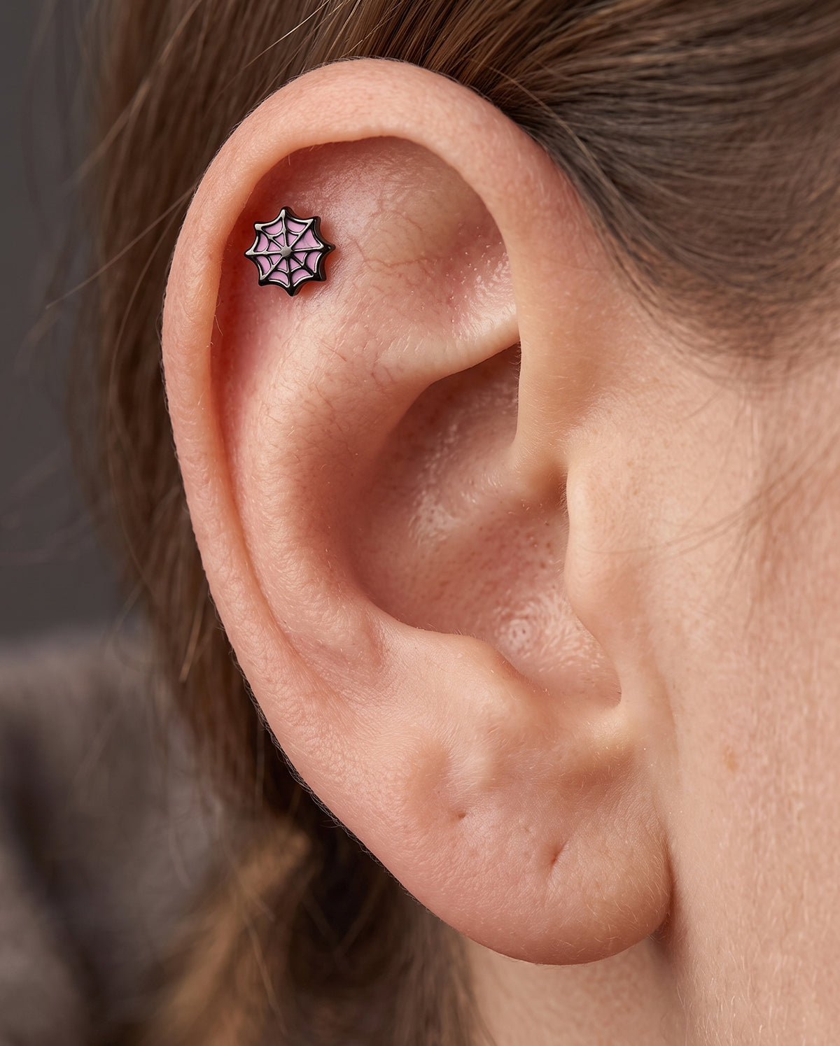 16G Coffin Black Lip Ring 8mm Lip Stud