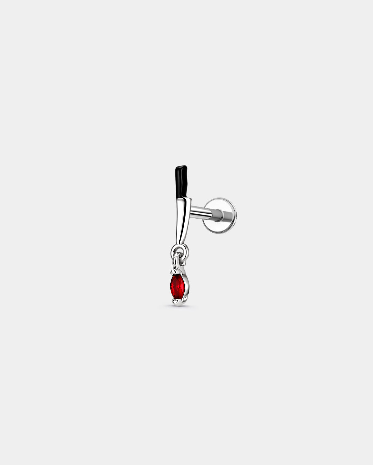 16G ataúd negro labio anillo 8mm labio Stud