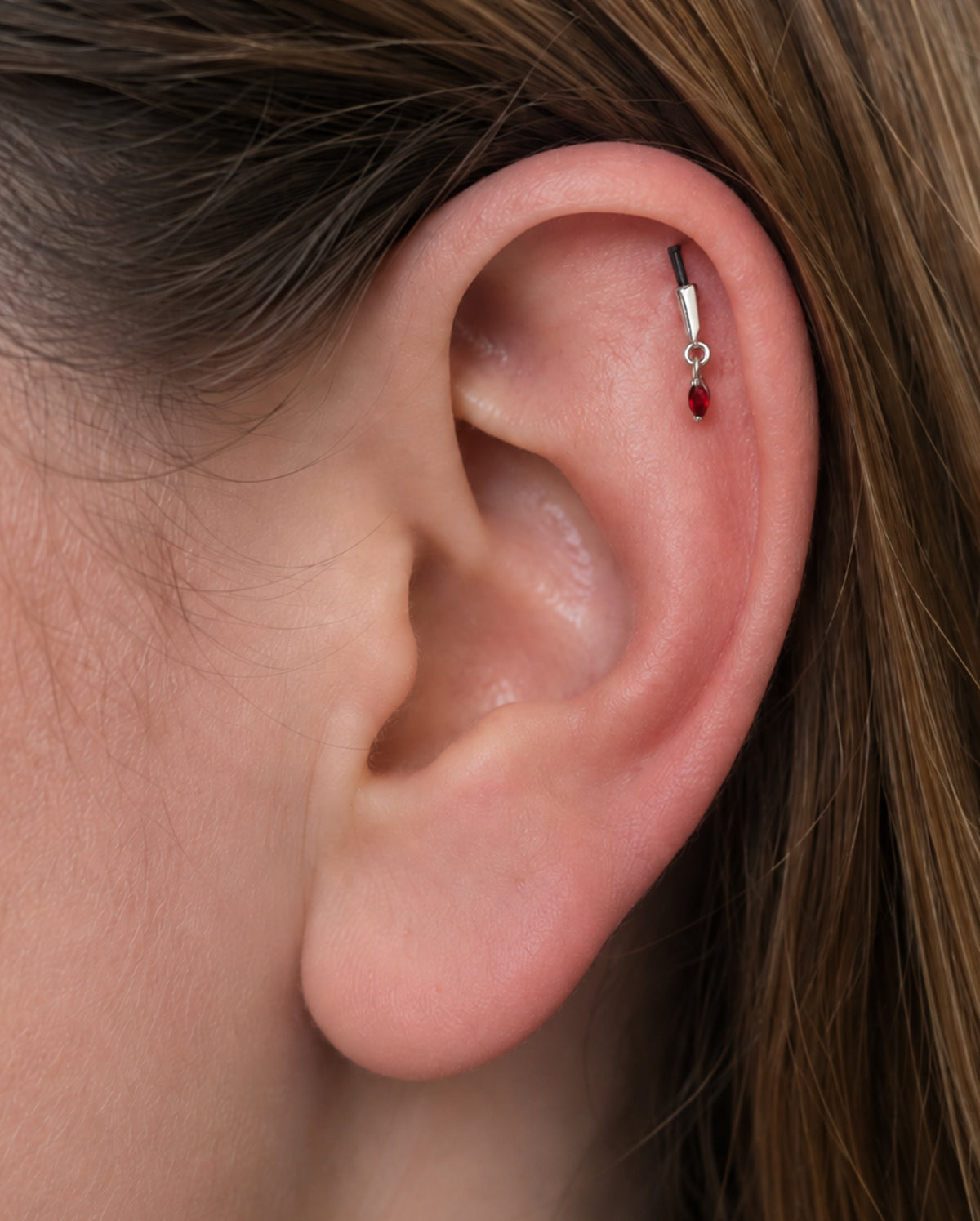 16G ataúd negro labio anillo 8mm labio Stud