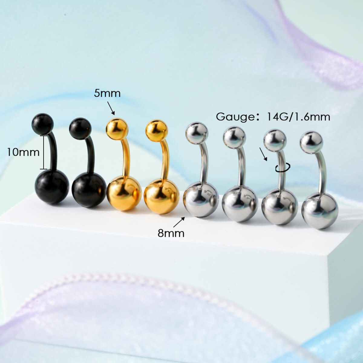 10mm belly ring