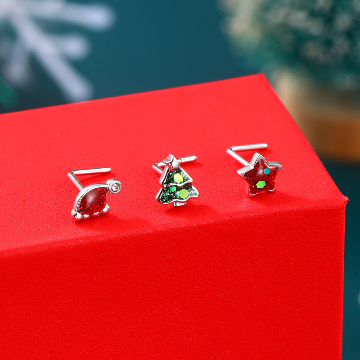 oufer christmas nose stud