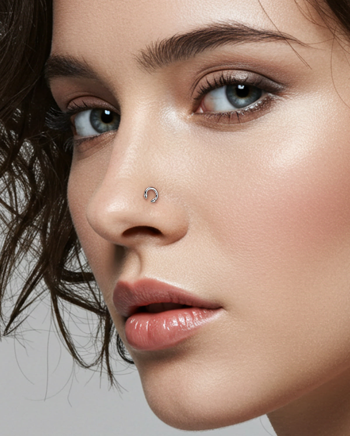 3PCS Ball Spike Crescent Nose Stud Set