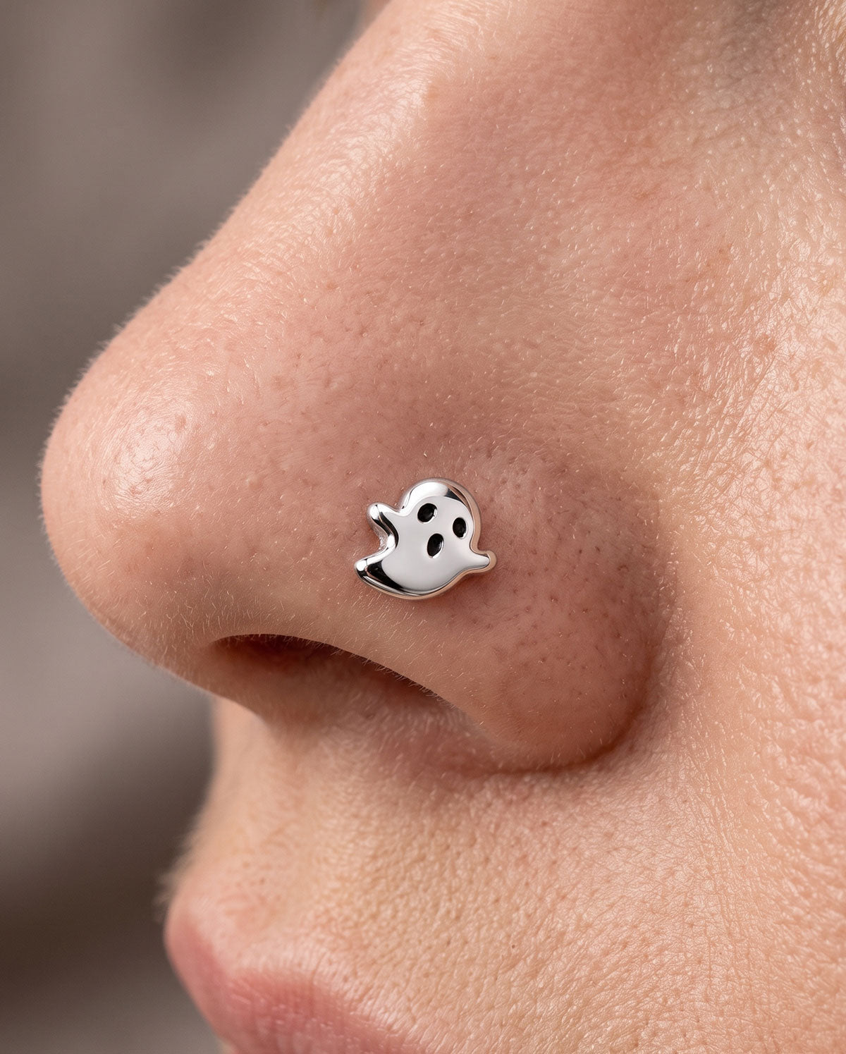 3PCS Pumpkin Bat Ghost L-Shaped Nose Stud Set
